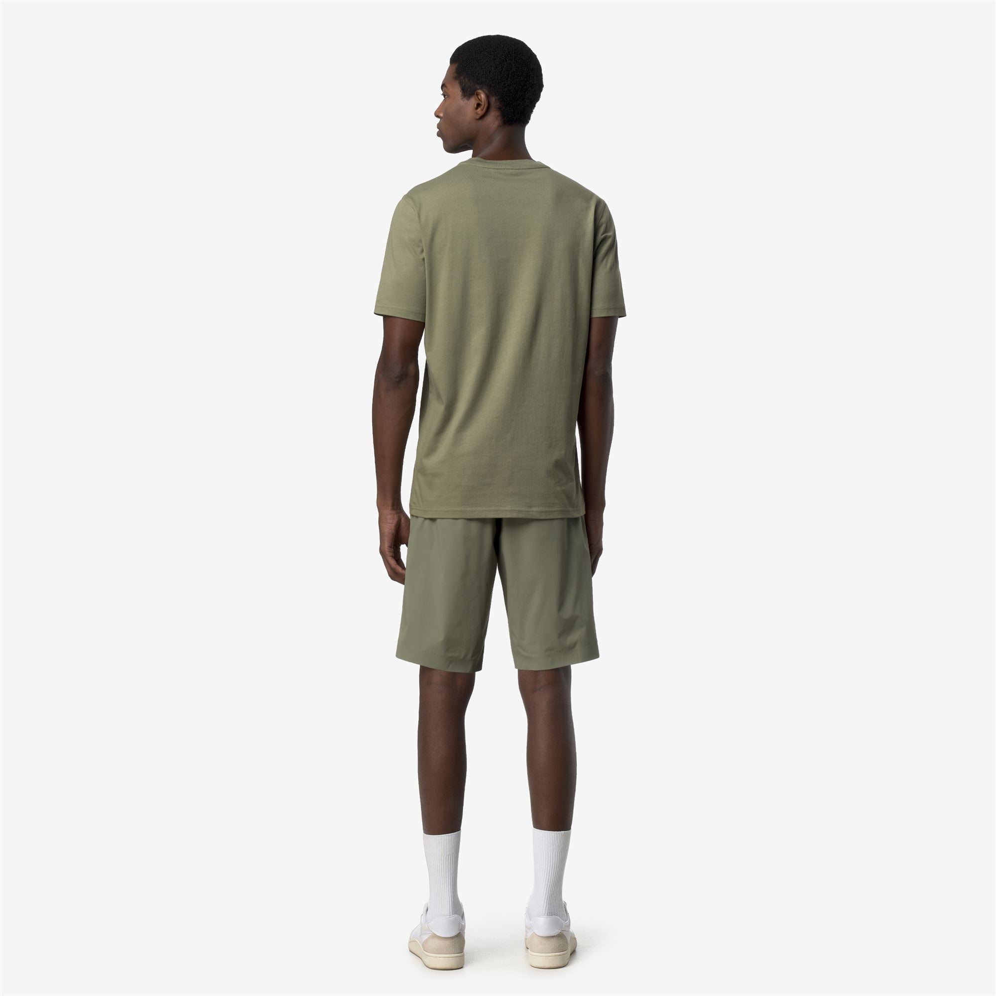 k-way-odom-jersey-micro-lettering-slim-t-shirt-homme-green-lichen image 3