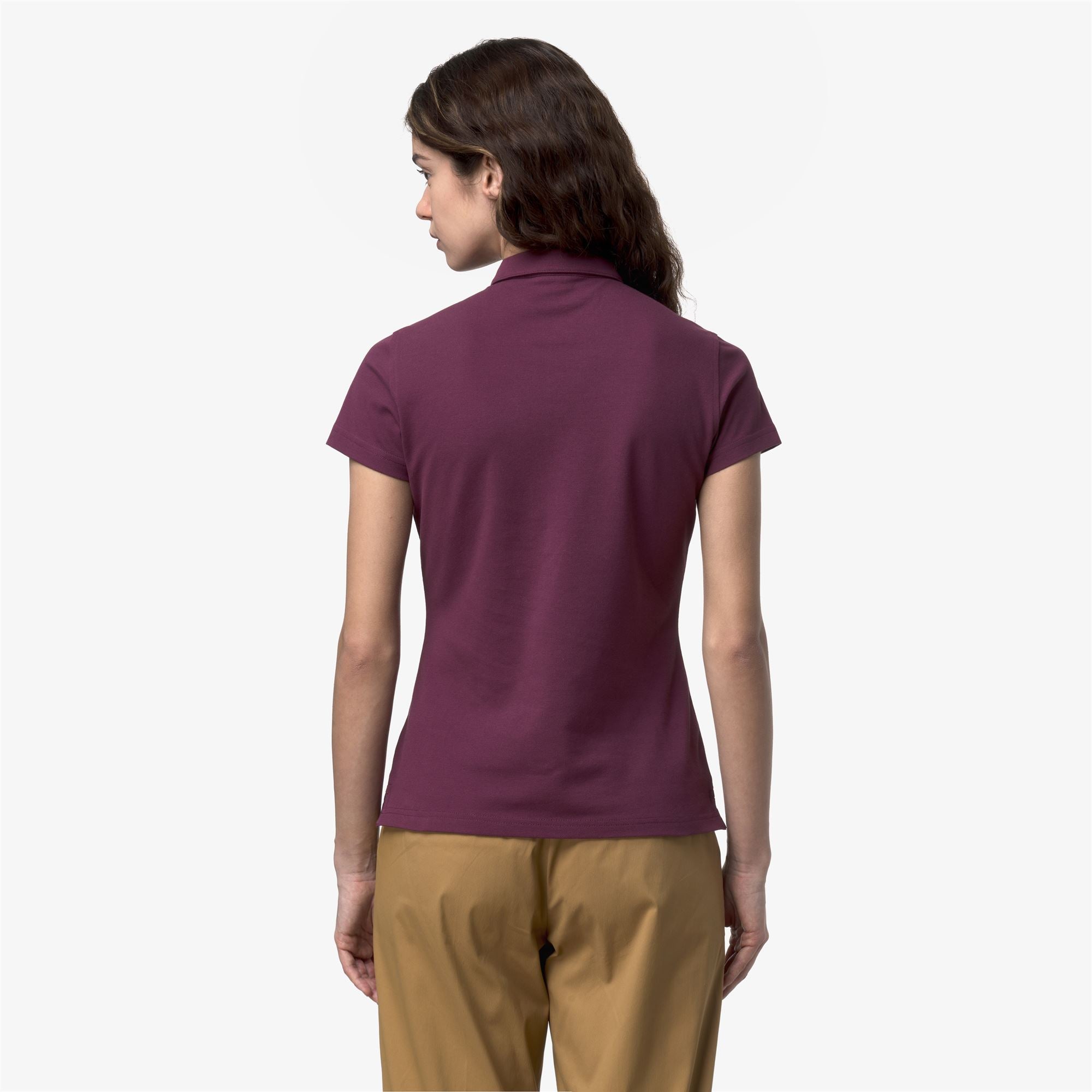 k-way-amedea-pique-slim-polo-femme-violet-mauve-wine image 3