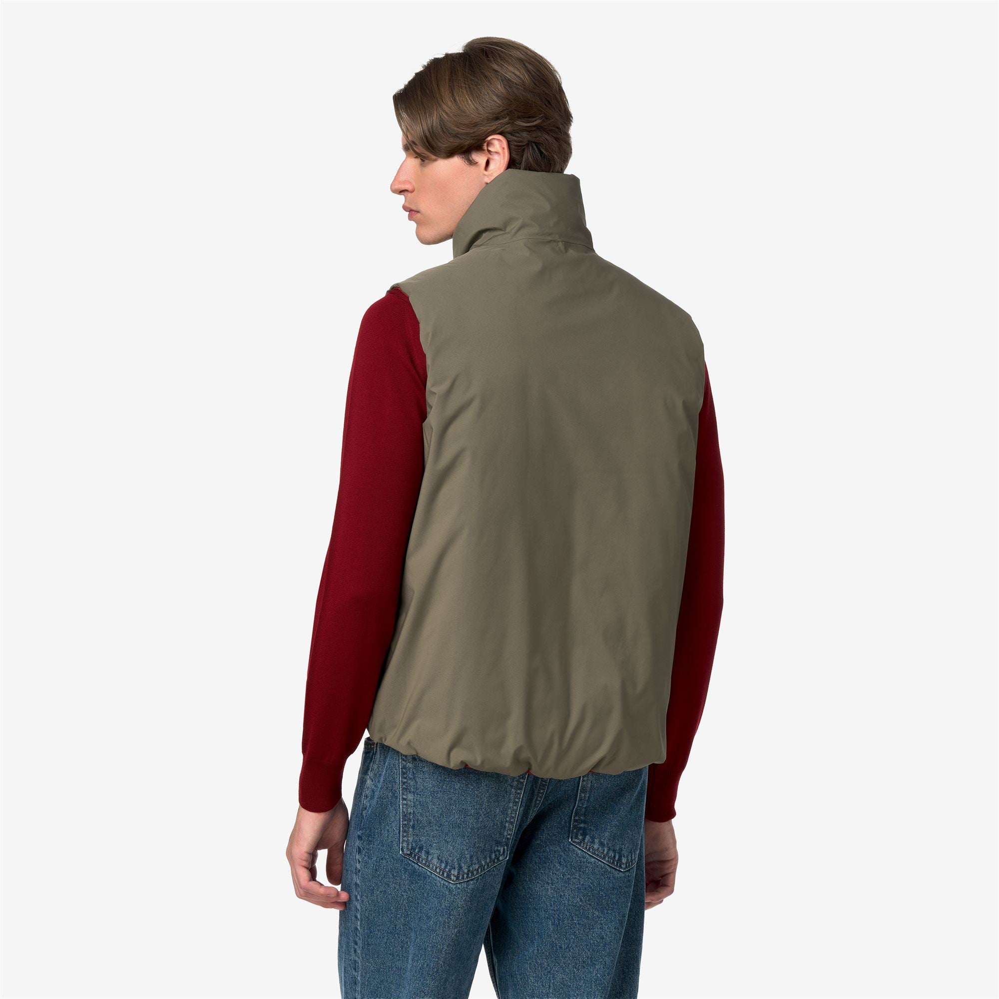 k-way-valen-st-thermo-double-gilet-homme-green-army-red-dk-chili image 3