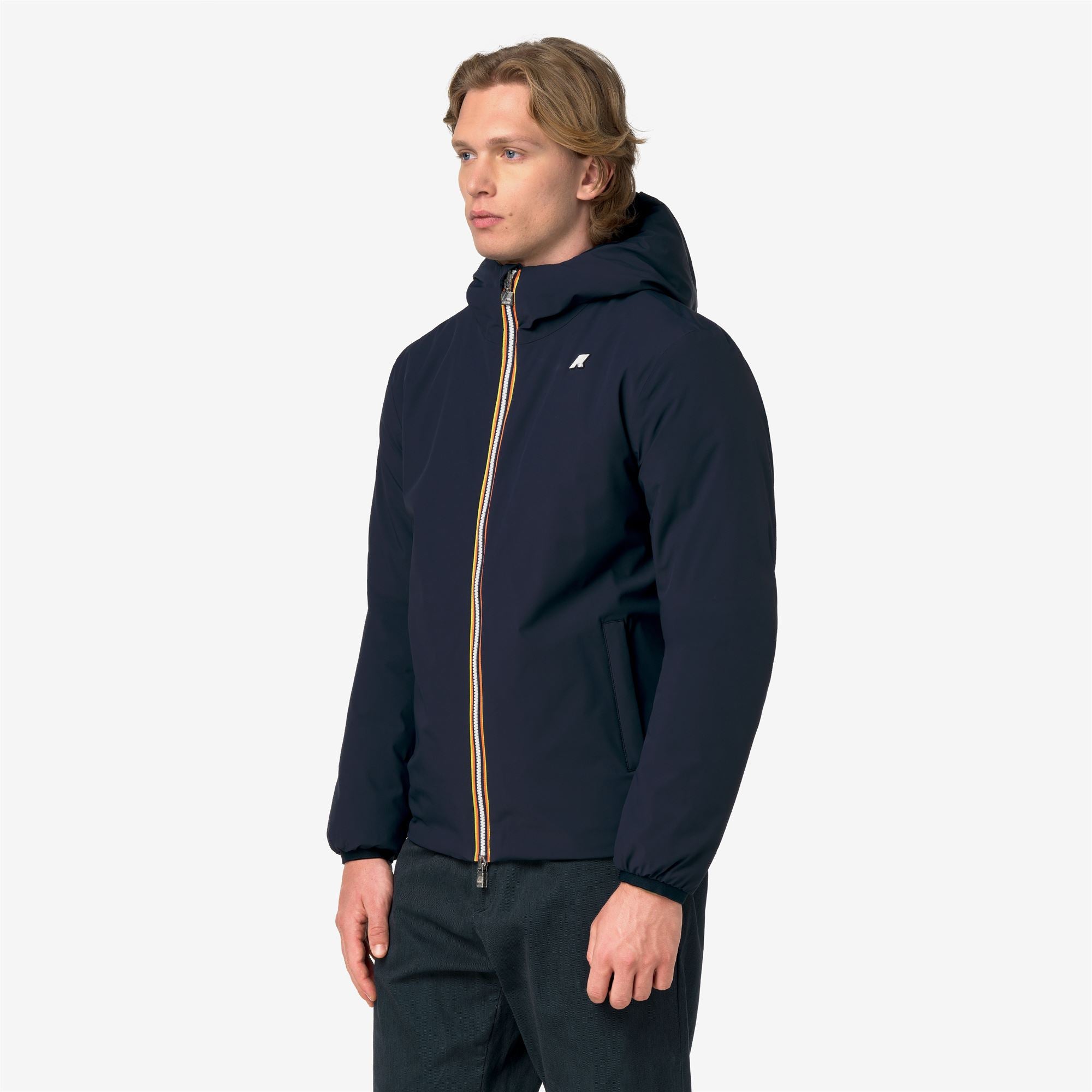 k-way-jack-st-warm-double-veste-court-r-versible-homme-blue-depth-green-army image 2