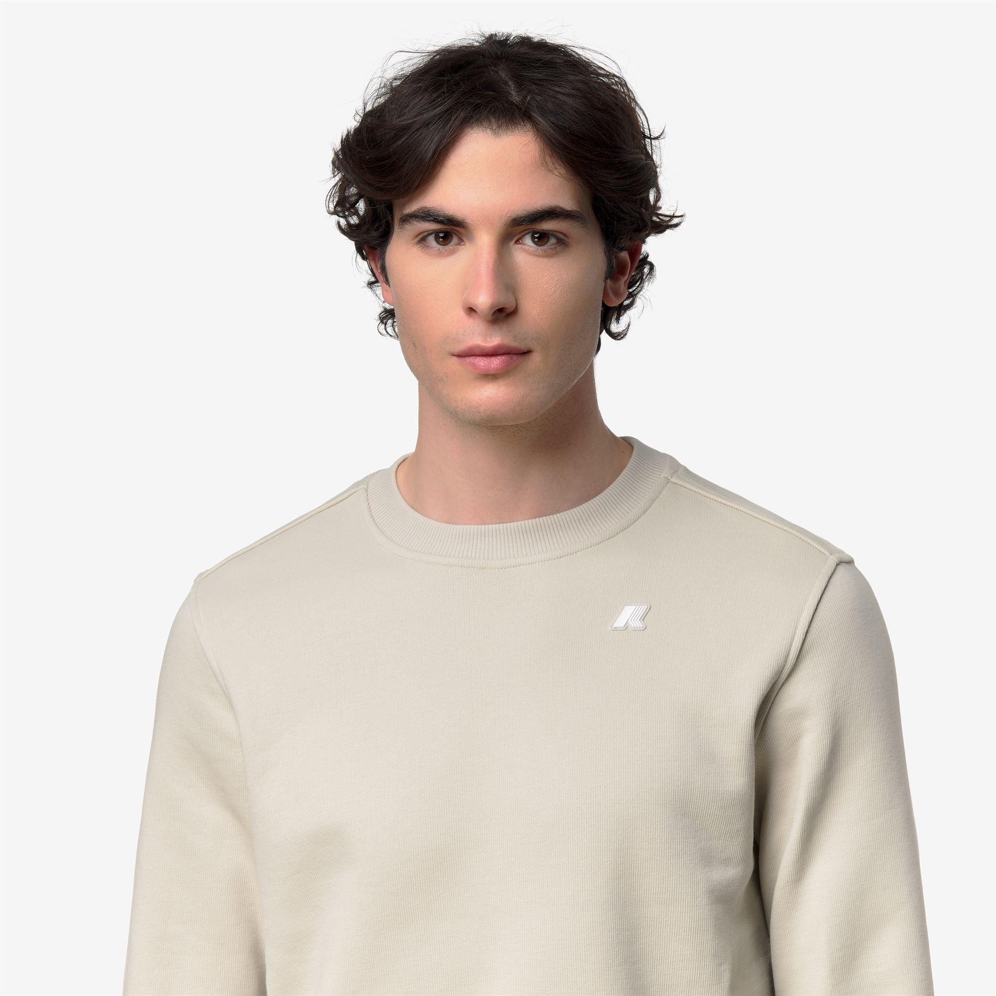 k-way-baptiste-french-terry-sweat-col-rond-homme-beige-lt image 4
