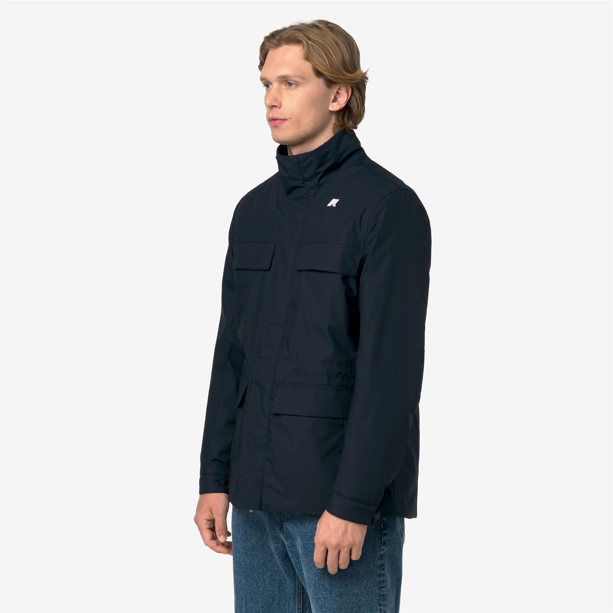 k-way-manuene-warm-micro-canvas-veste-homme-blue-depth image 2