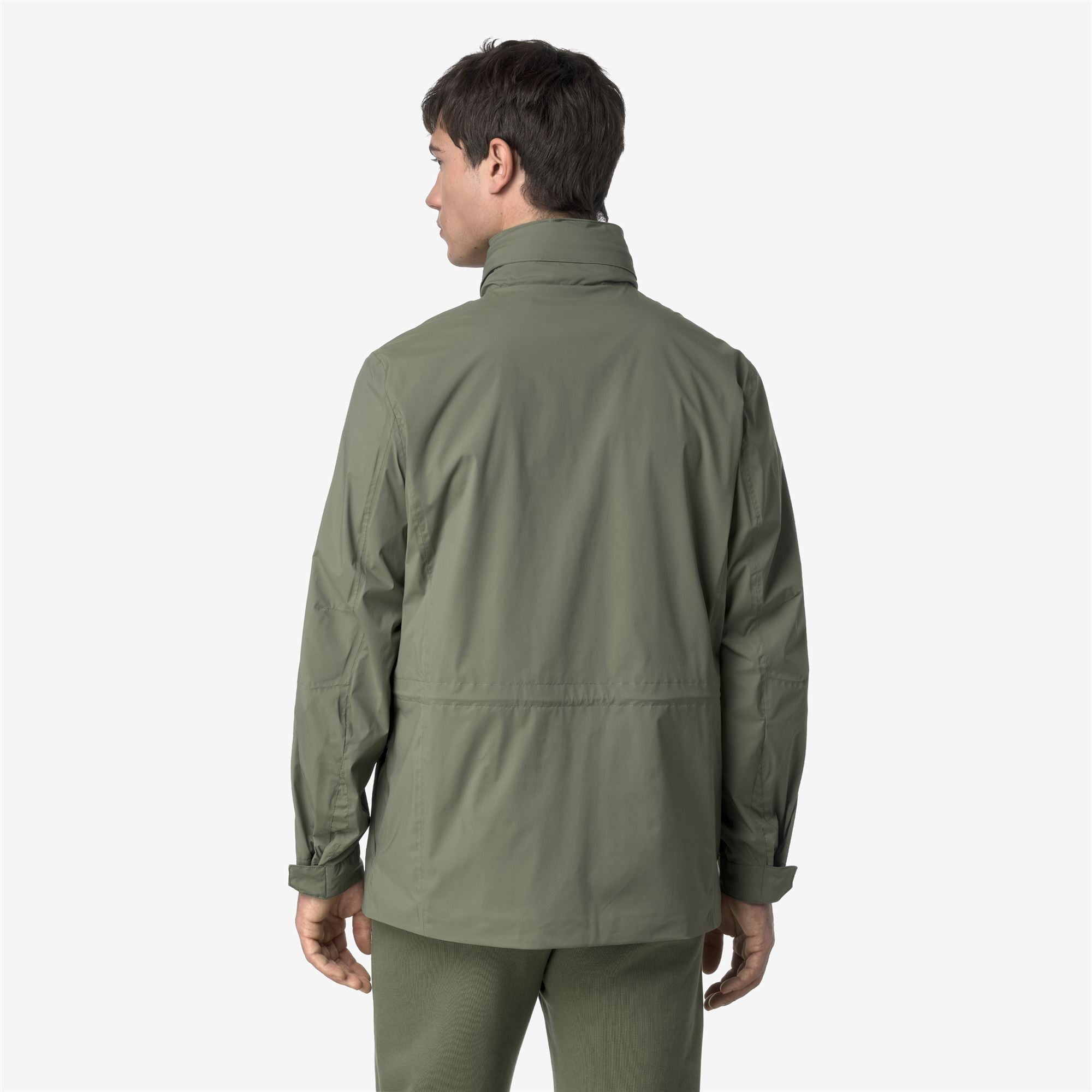 k-way-manuel-stretch-nylon-jersey-veste-mi-longue-homme-green-lichen image 3