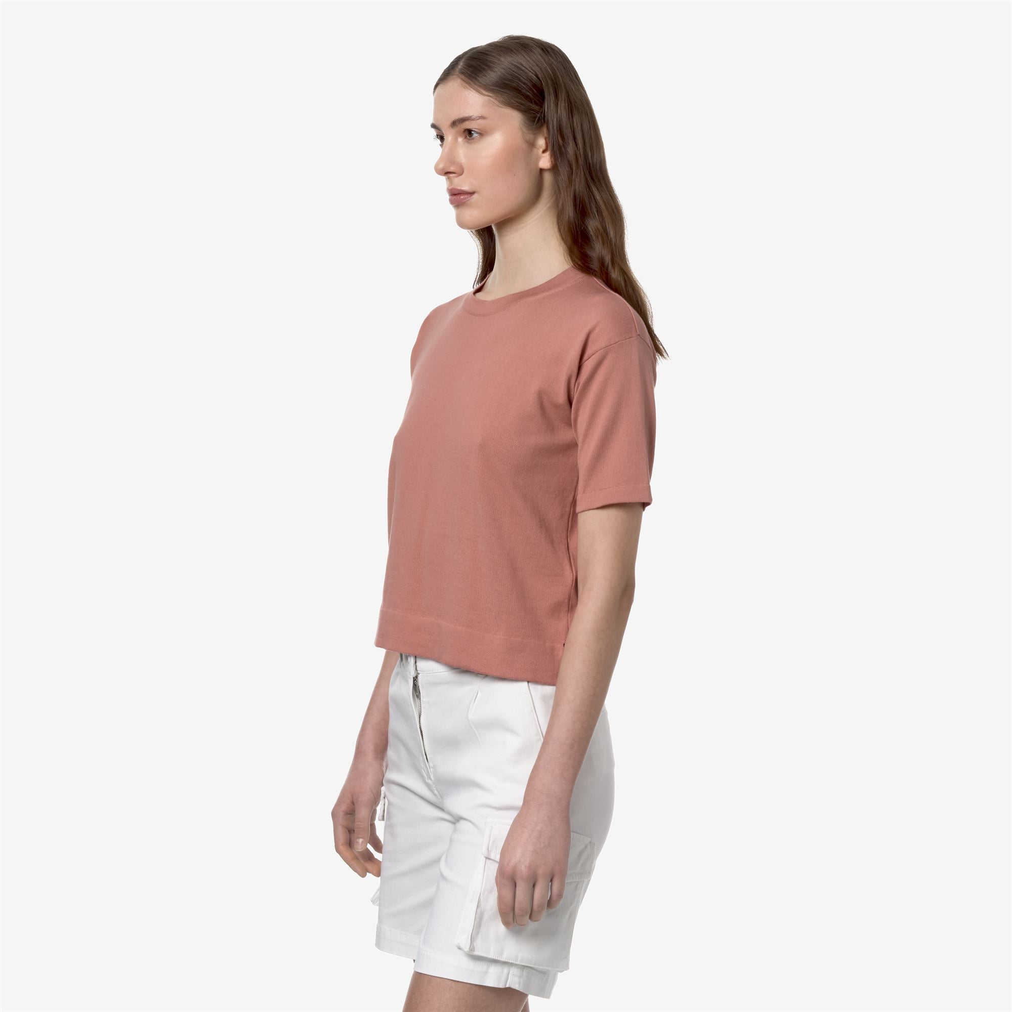 k-way-esmer-pull-over-maille-femme-rose-brown image 2