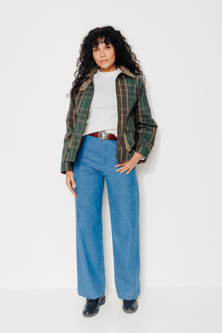 trench-coat-sorbus-imperm-able-court-oversize-tartan-coton-vert image 4