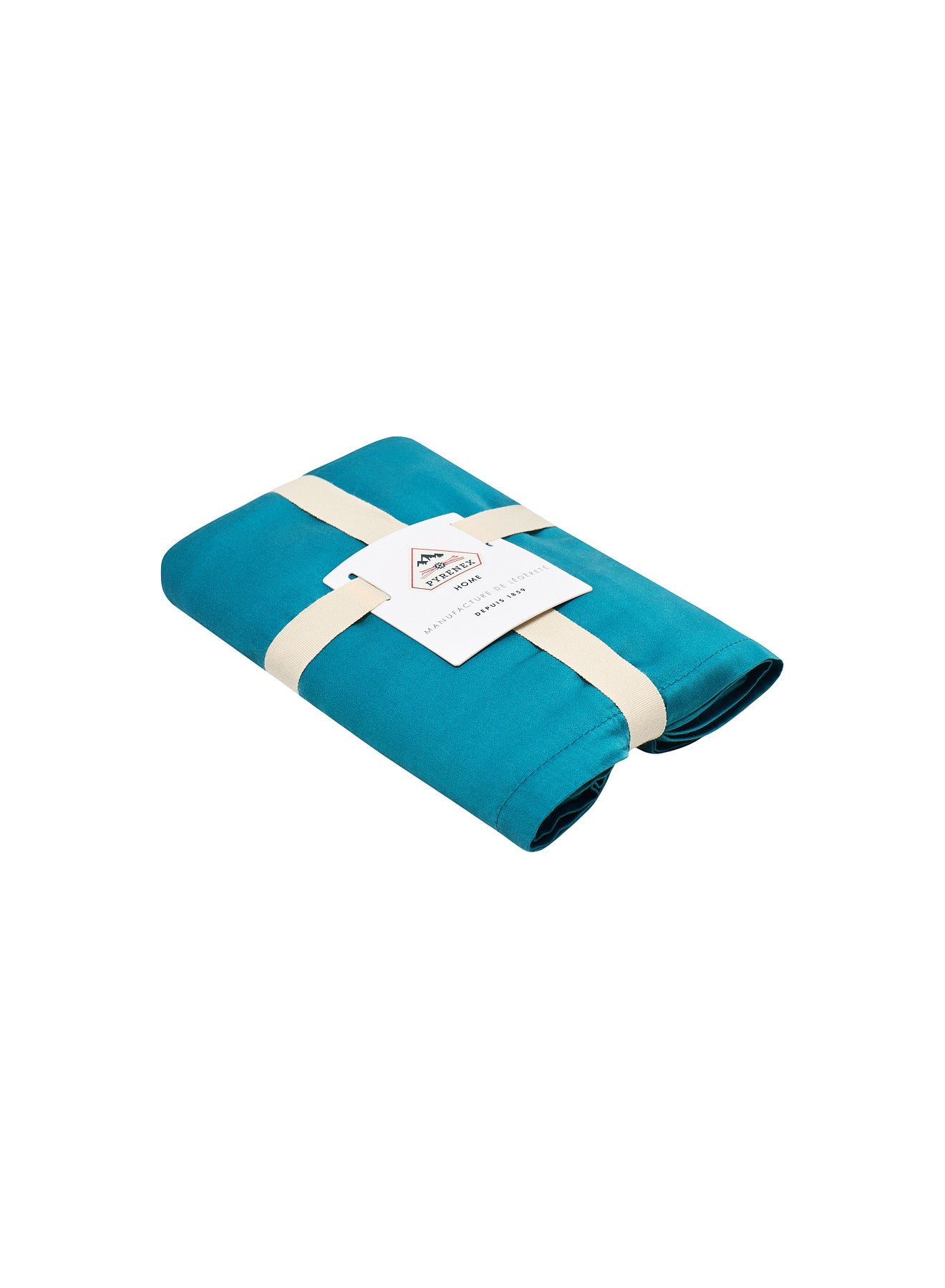pyrenex-lily-lot-2-taies-d-oreiller-bleu-paon-coton-bio-tencel image 4