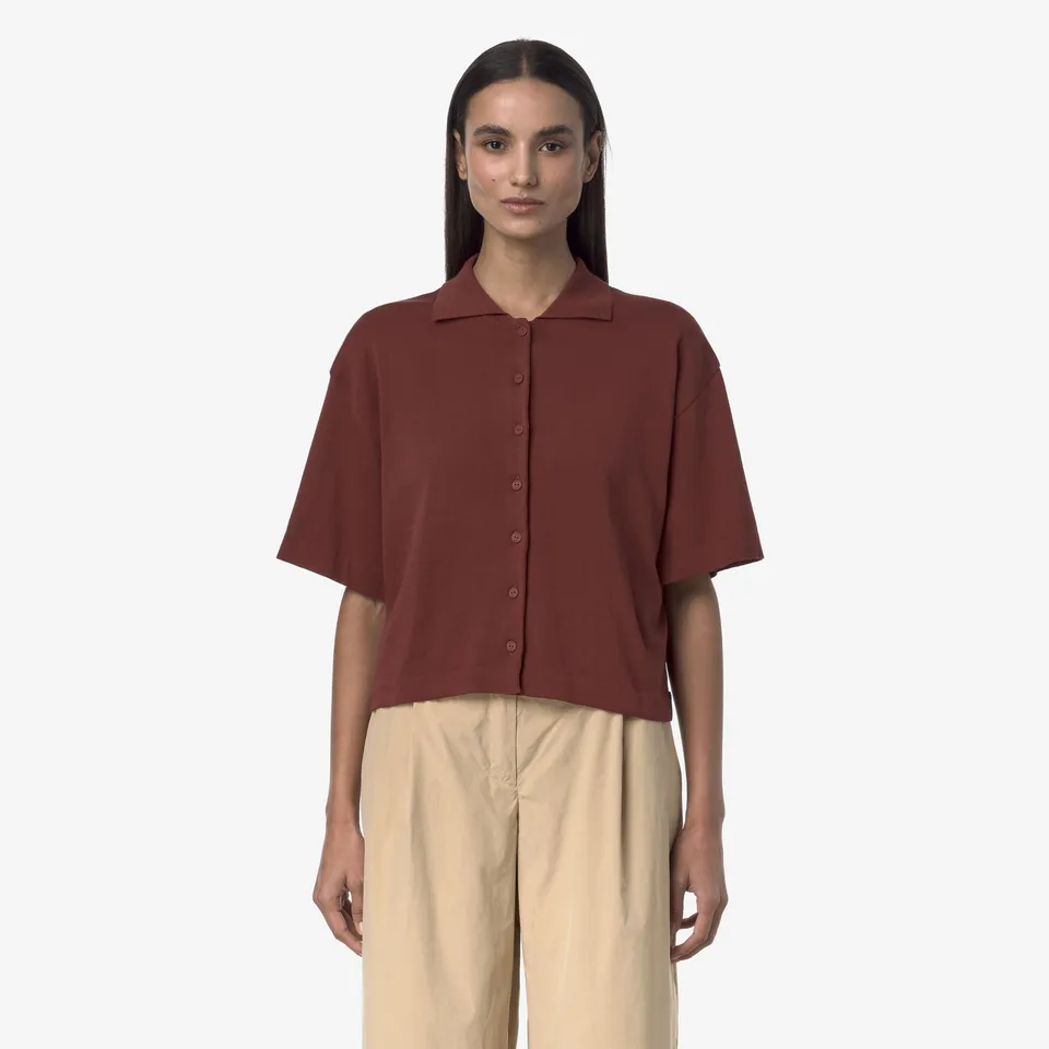k-way-carry-maille-veste-femme-brown-fiery image 1