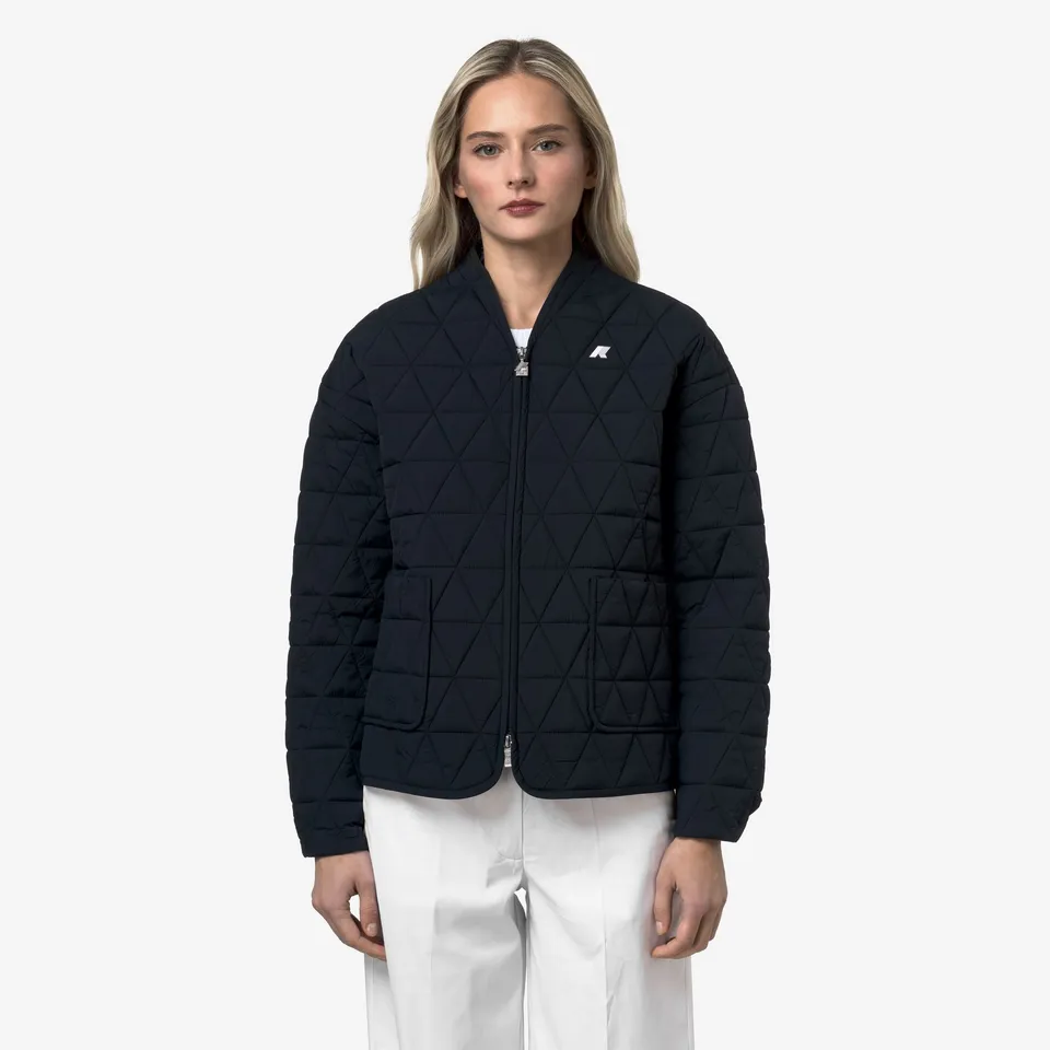 k-way-selime-diamond-quilted-warm-af-veste-mi-longue-femme-blue-depth image 1