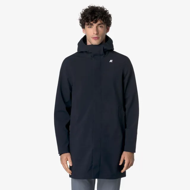 k-way-thomas-bonded-veste-longue-homme-blue-depth image 1