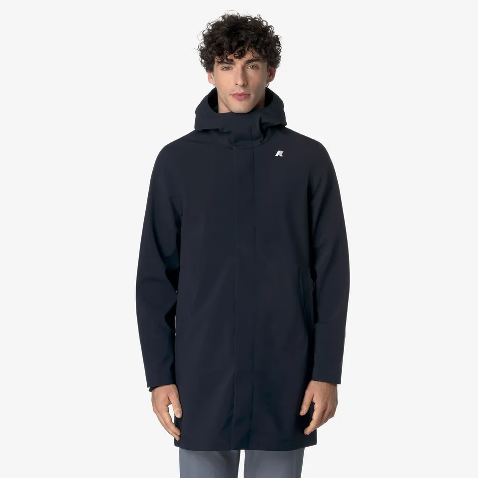 k-way-thomas-bonded-veste-longue-homme-blue-depth image 1
