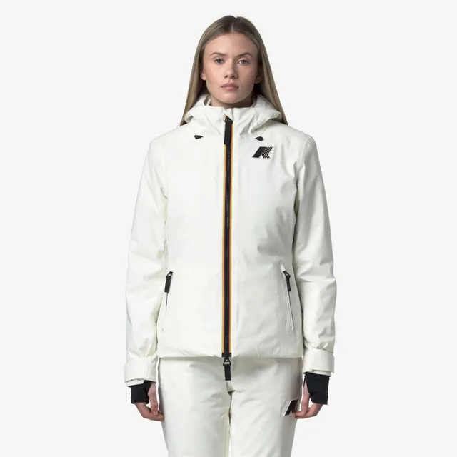 k-way-labresse-2l-twill-veste-mi-longue-femme-white-gardenia image 1