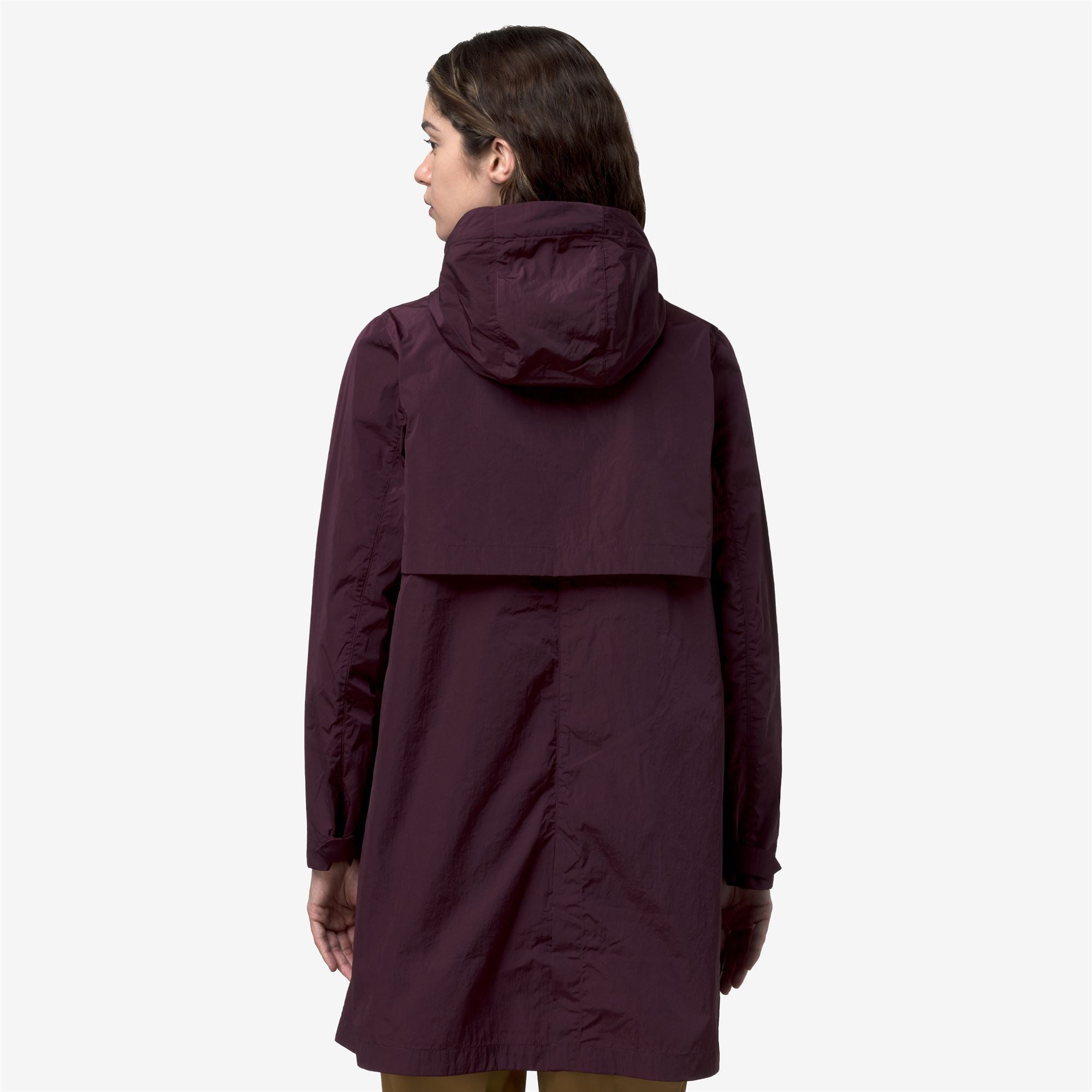 k-way-sophilene-satin-glass-veste-longue-femme-violet-mauve-wine image 3