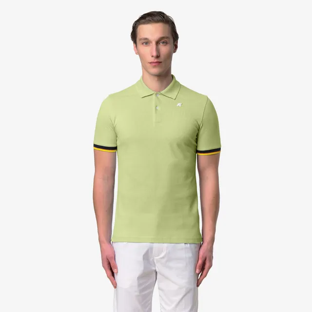 k-way-vincent-pique-slim-polo-homme-green-dk-lime image 1