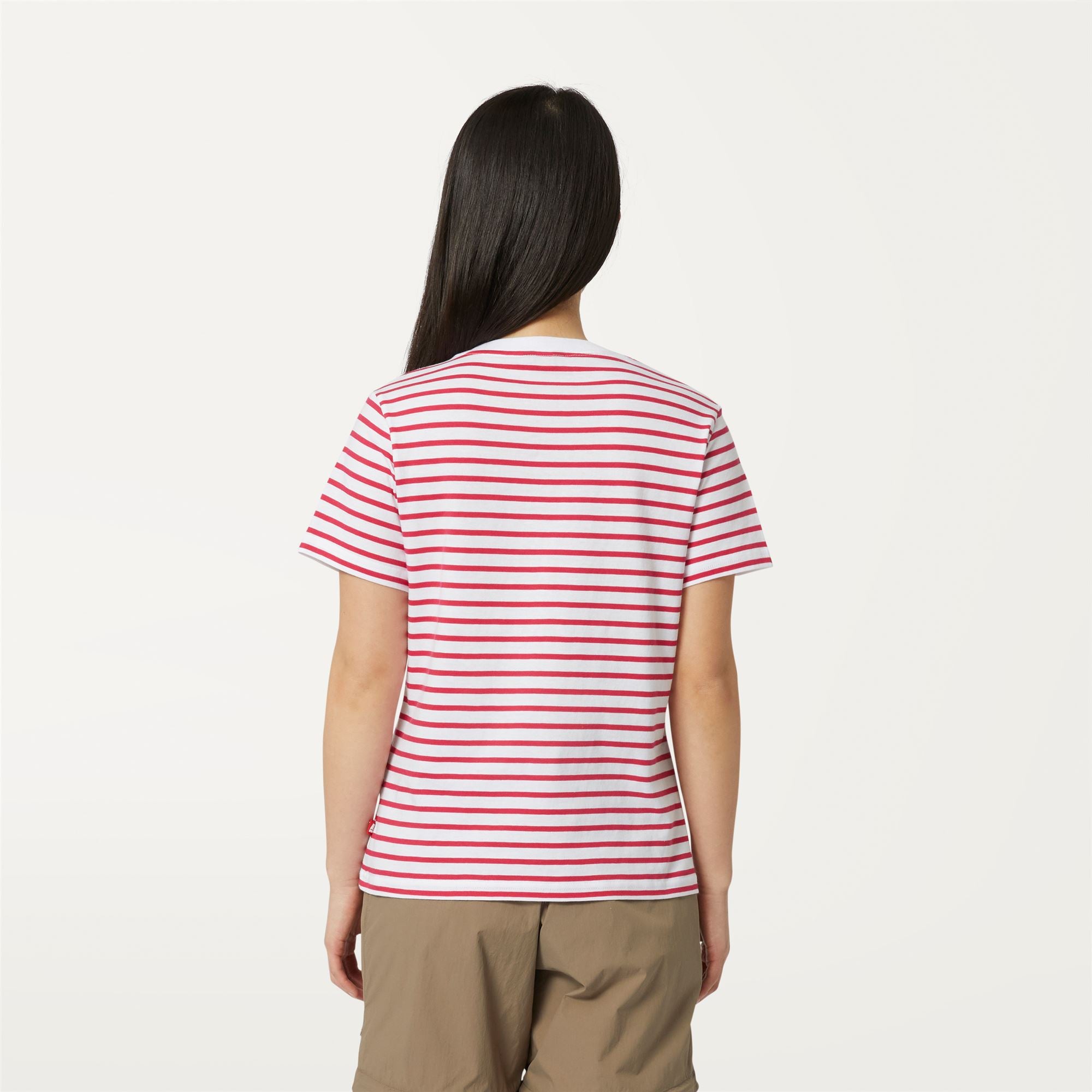 k-way-amalia-stripes-t-shirt-femme-white-red-berry image 3