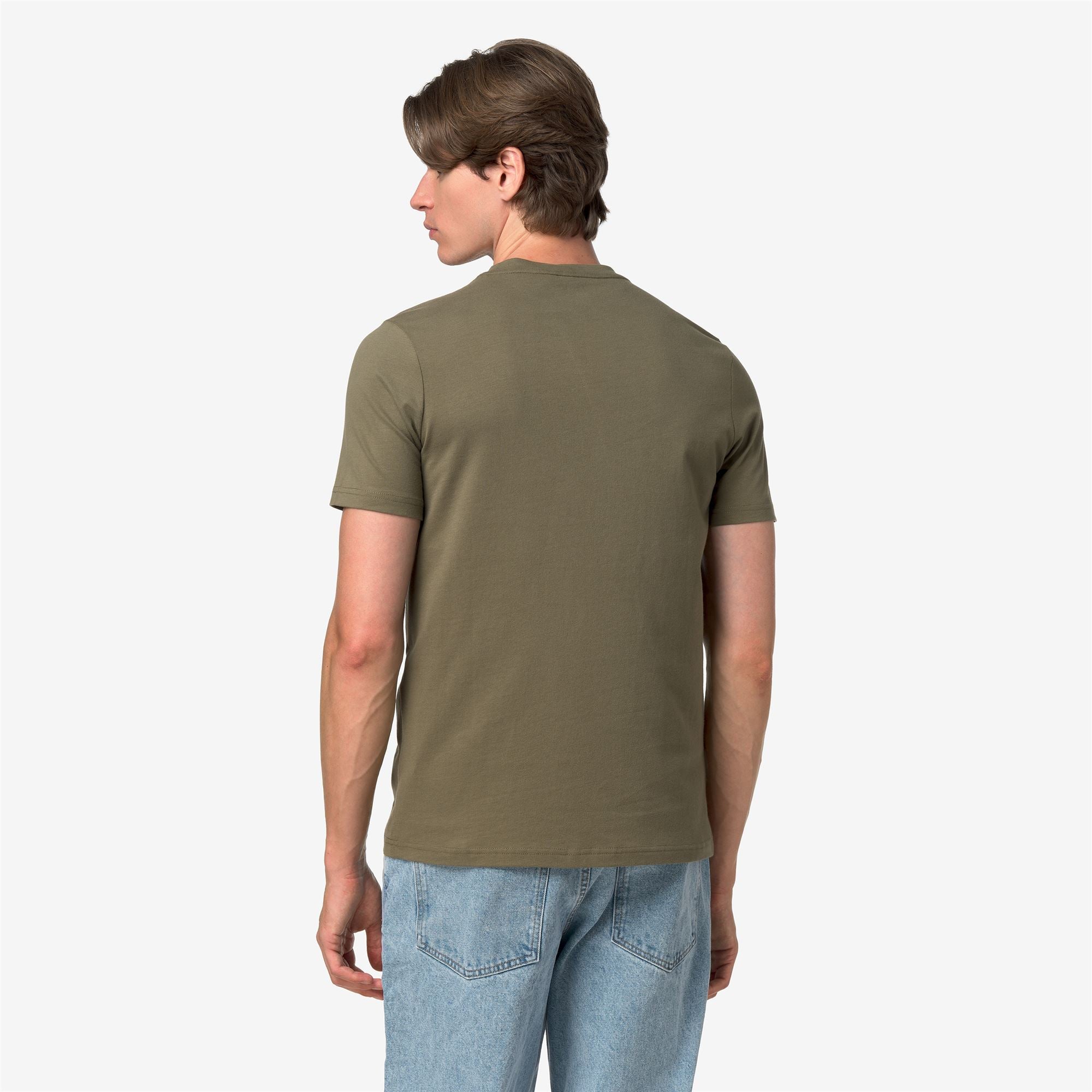 k-way-odom-jersey-peach-t-shirt-homme-green-army image 3