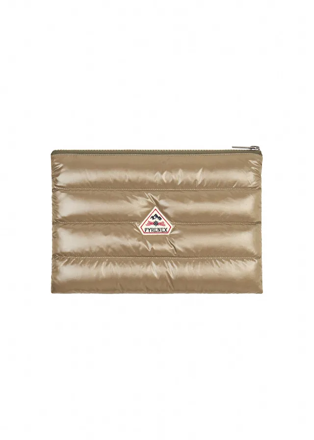 pyrenex-down-pouch-pochette-matelass-e-vintage-khaki-clair image 1