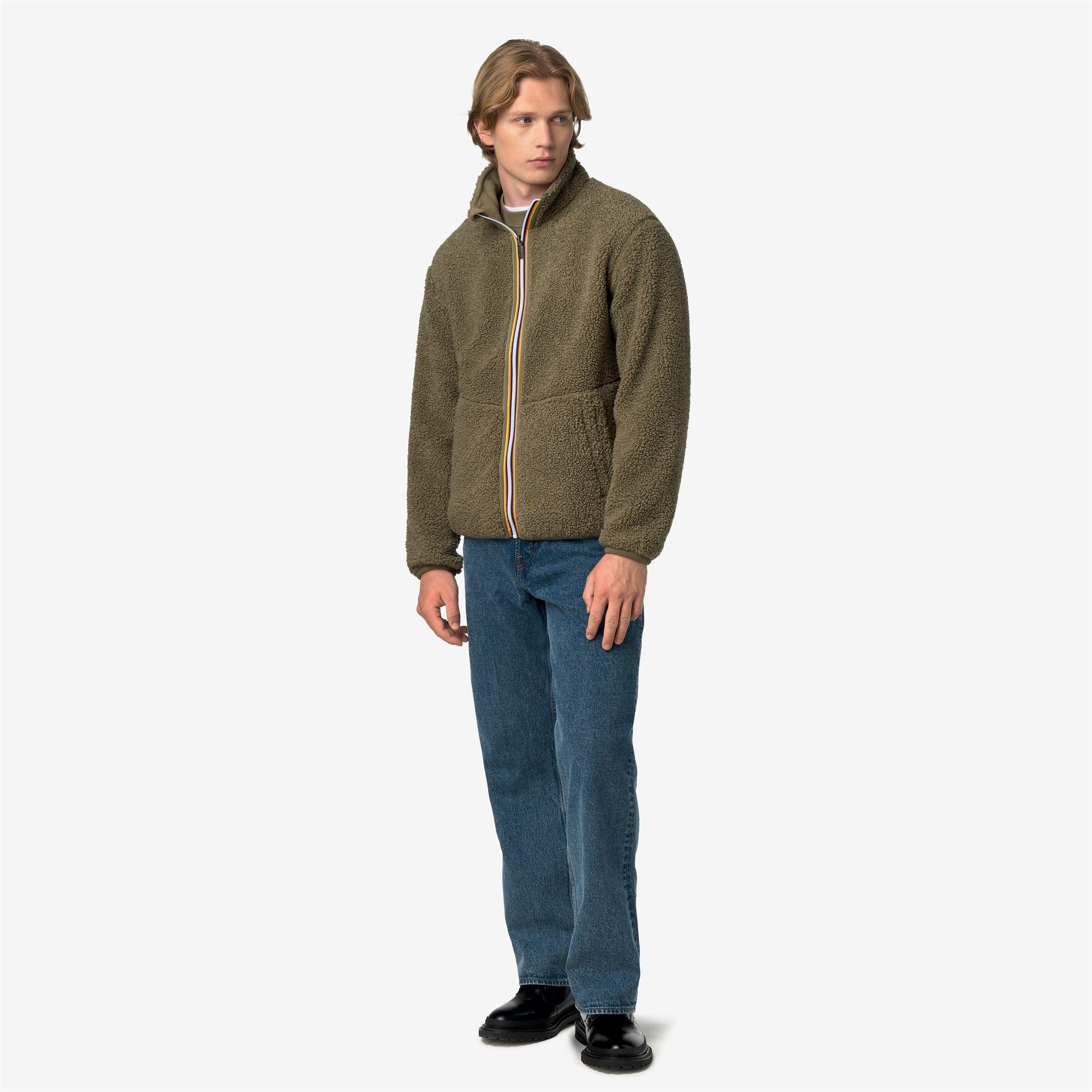 k-way-pascal-sherpa-polar-double-veste-polaire-r-versible-homme-green-army image 4