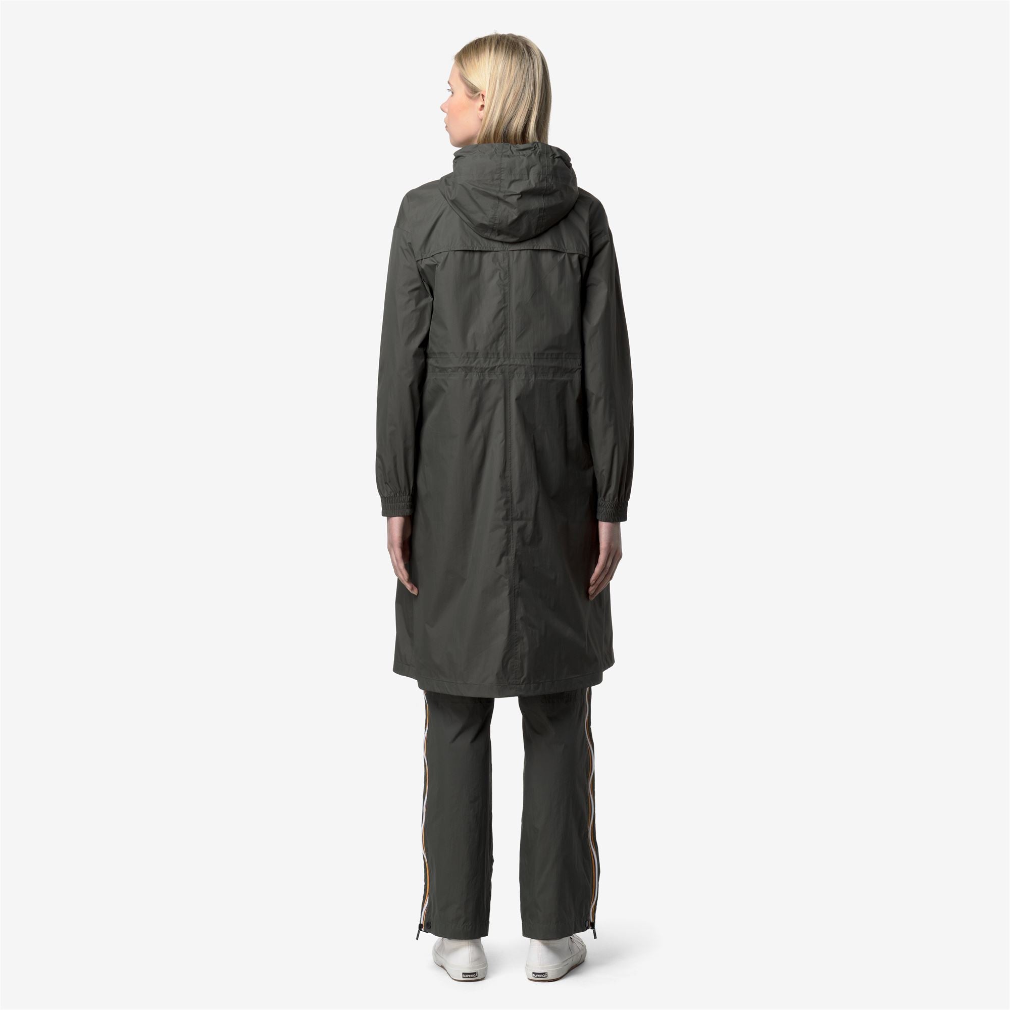 k-way-le-vrai-4-0-delia-veste-longue-3-4-femme-green-blackish image 3