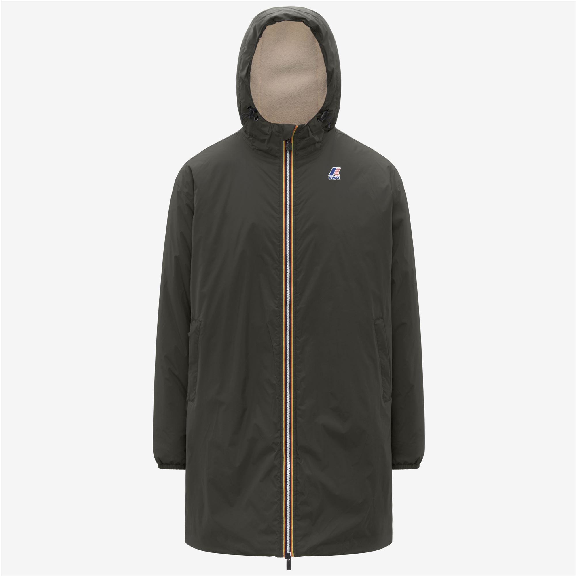 k-way-le-vrai-4-0-eiffel-east-orsetto-veste-3-4-unisexe-green-blackish image 3