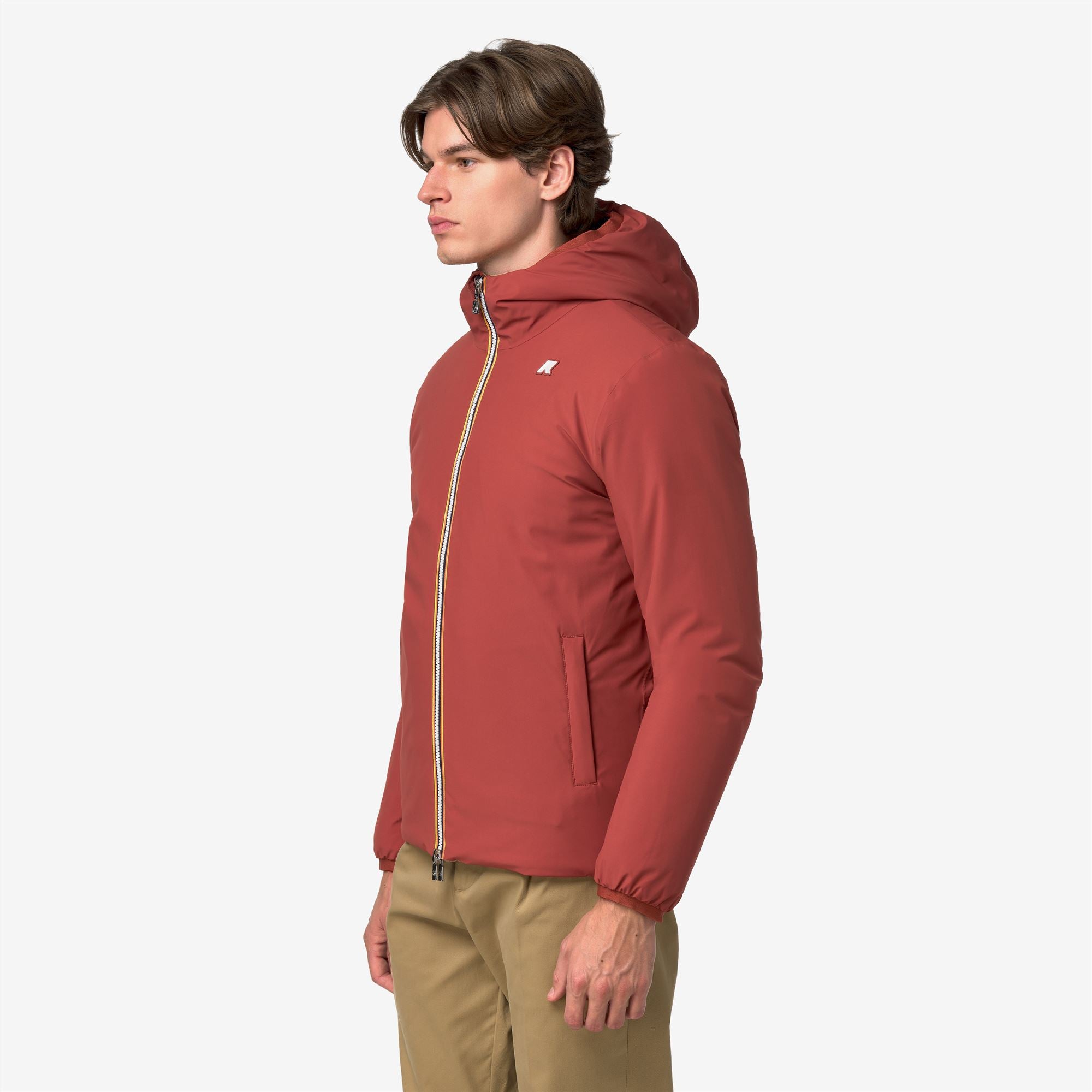 k-way-jack-st-warm-double-veste-courte-r-versible-homme-red-dk-chili-beige-khaki image 2