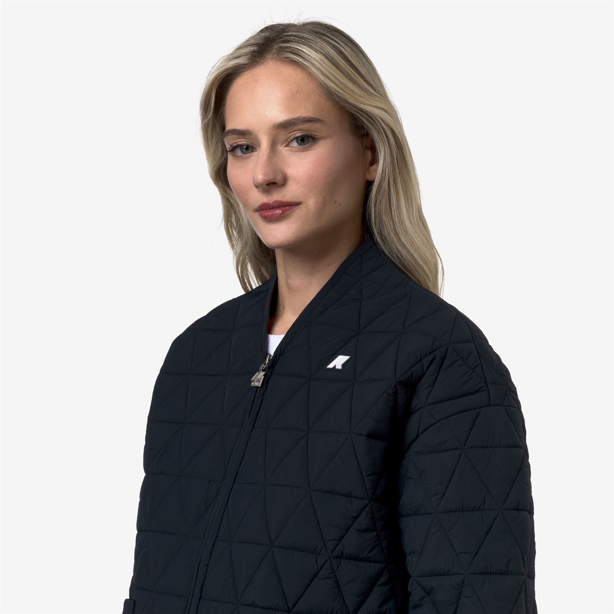 k-way-selime-diamond-quilted-warm-af-veste-mi-longue-femme-blue-depth image 4