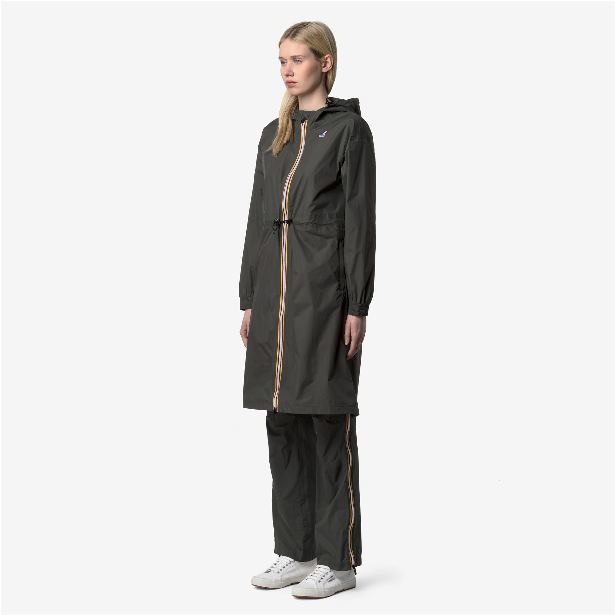 k-way-le-vrai-4-0-delia-veste-longue-3-4-femme-green-blackish image 2