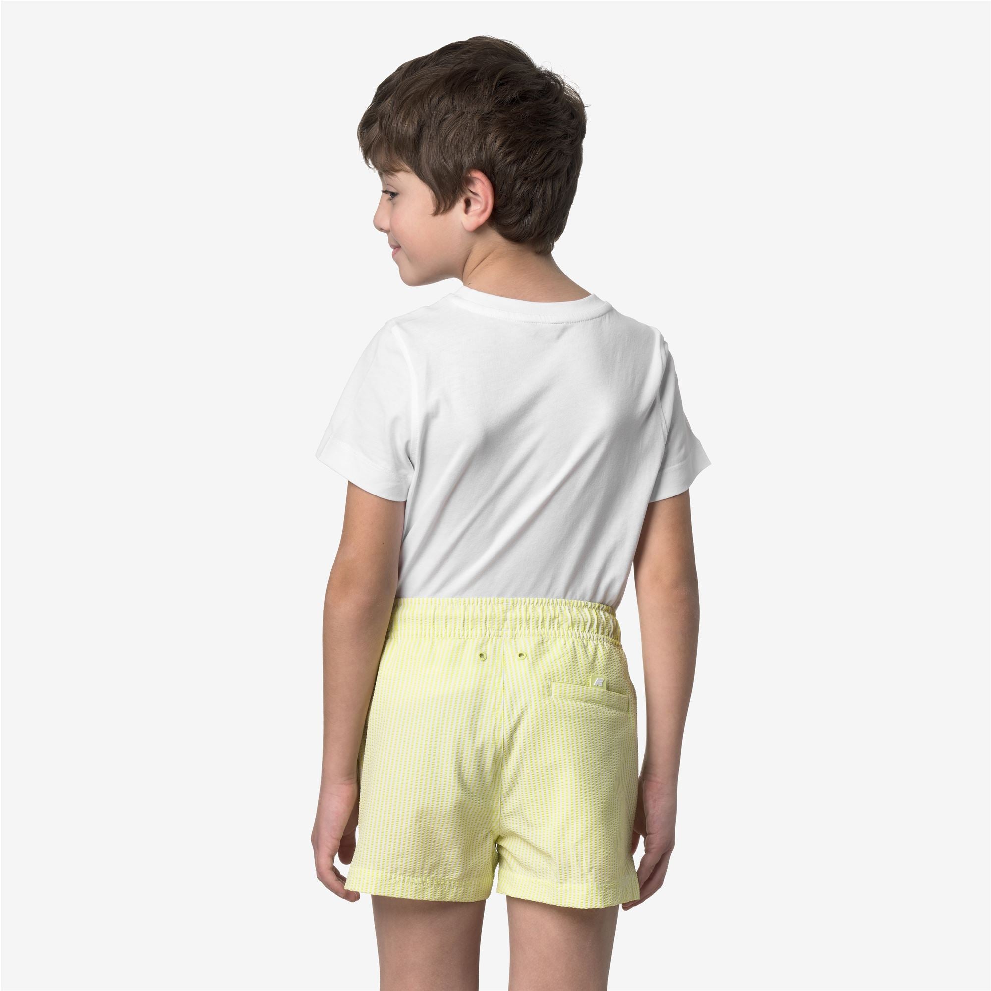 k-way-p-hazel-stripes-beach-short-de-bain-gar-on-white-yellow-lime image 3