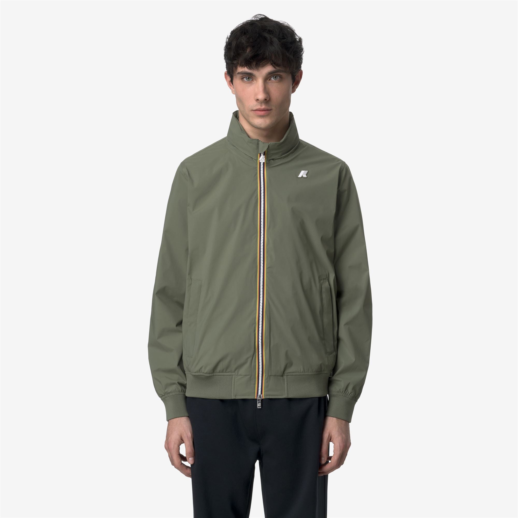 k-way-amaury-stretch-nylon-jersey-veste-courte-homme-green-lichen image 1