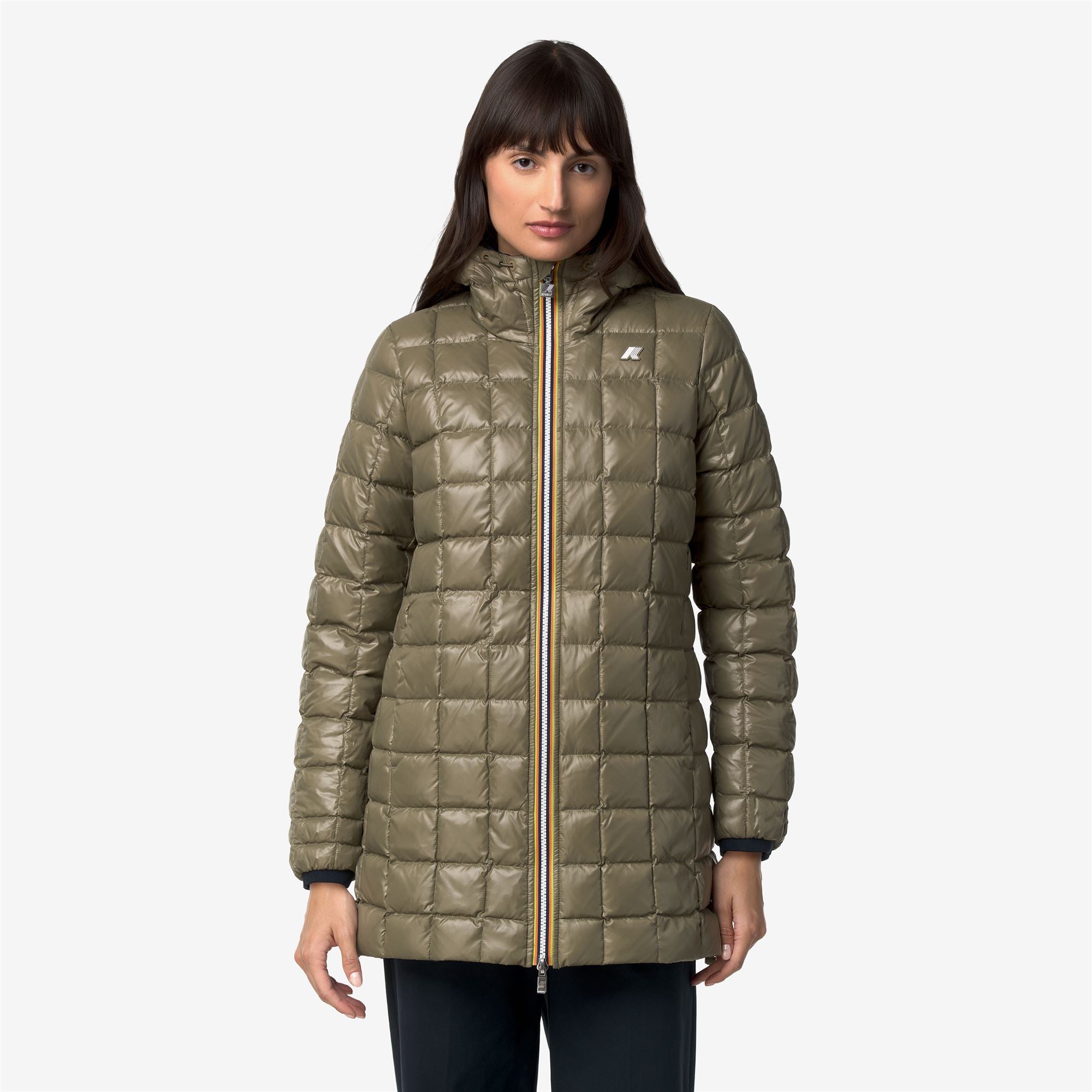 k-way-sophie-st-thermo-double-veste-mi-longue-femme-blue-depth-green-army image 7