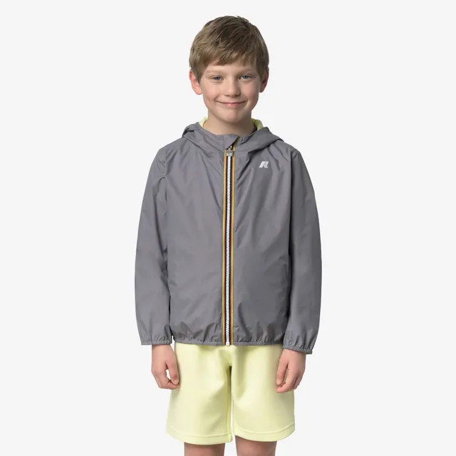 k-way-p-jake-plus-2-double-veste-court-gar-on-grey-frost-yellow-lime image 1