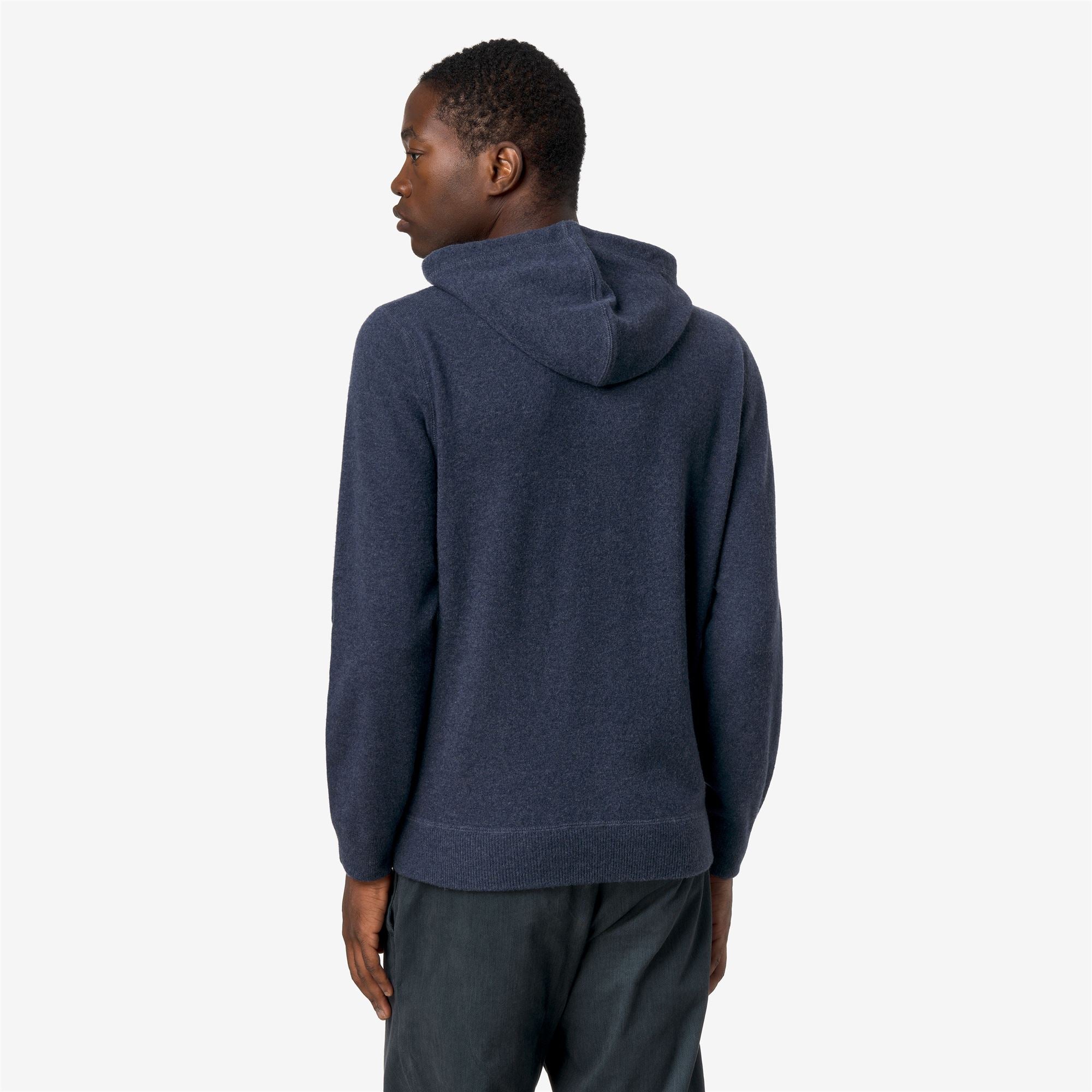 k-way-arzel-fleece-stitch-pull-capuche-homme-blue-dusty image 3