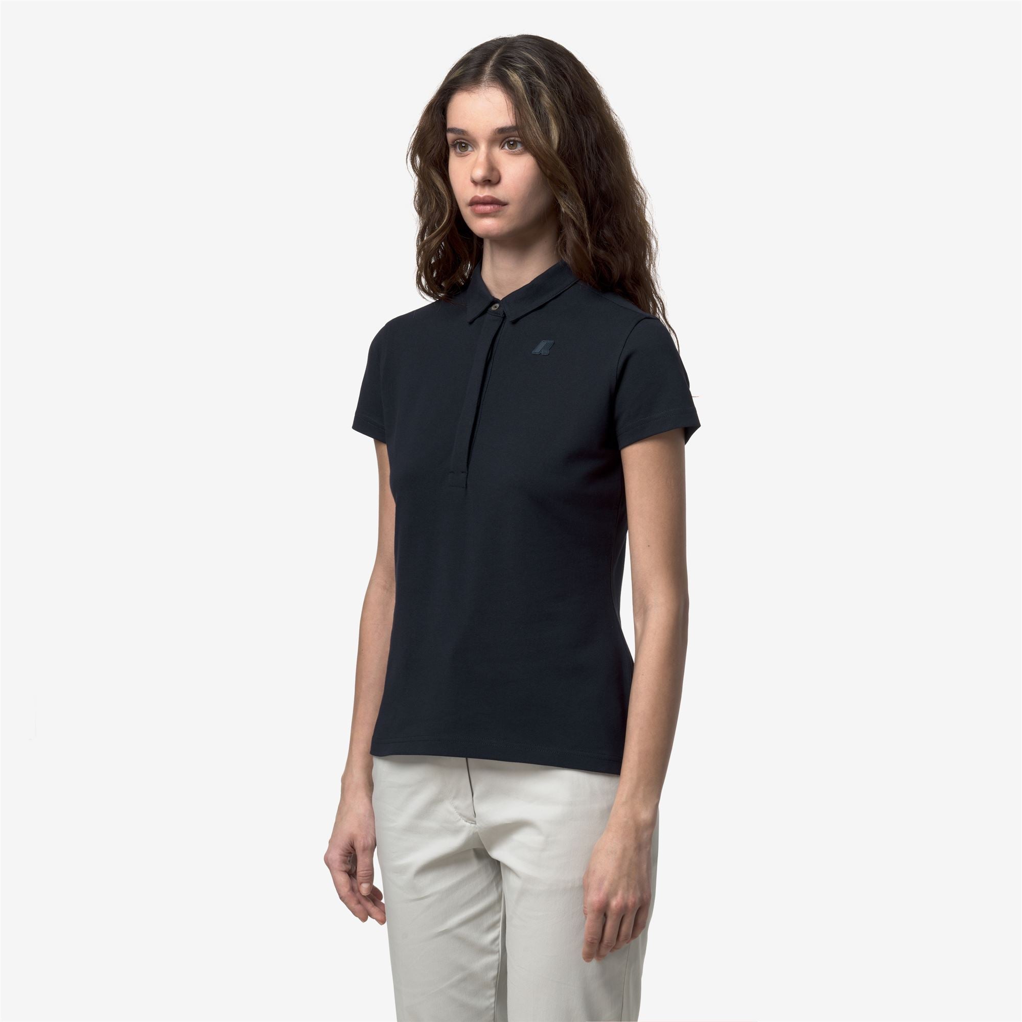 k-way-amedea-pique-slim-polo-femme-blue-depth image 2