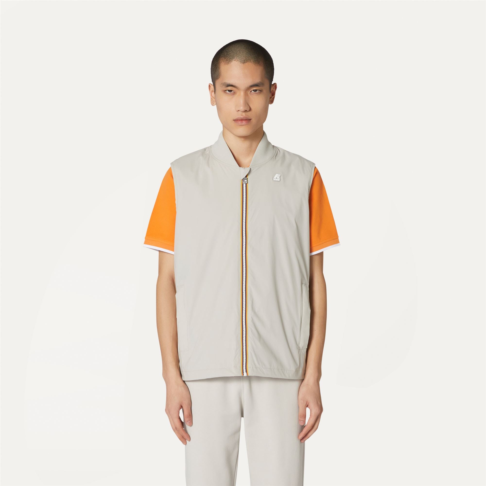 k-way-vally-stretch-nylon-jersey-veste-courte-homme-beige-lt image 1