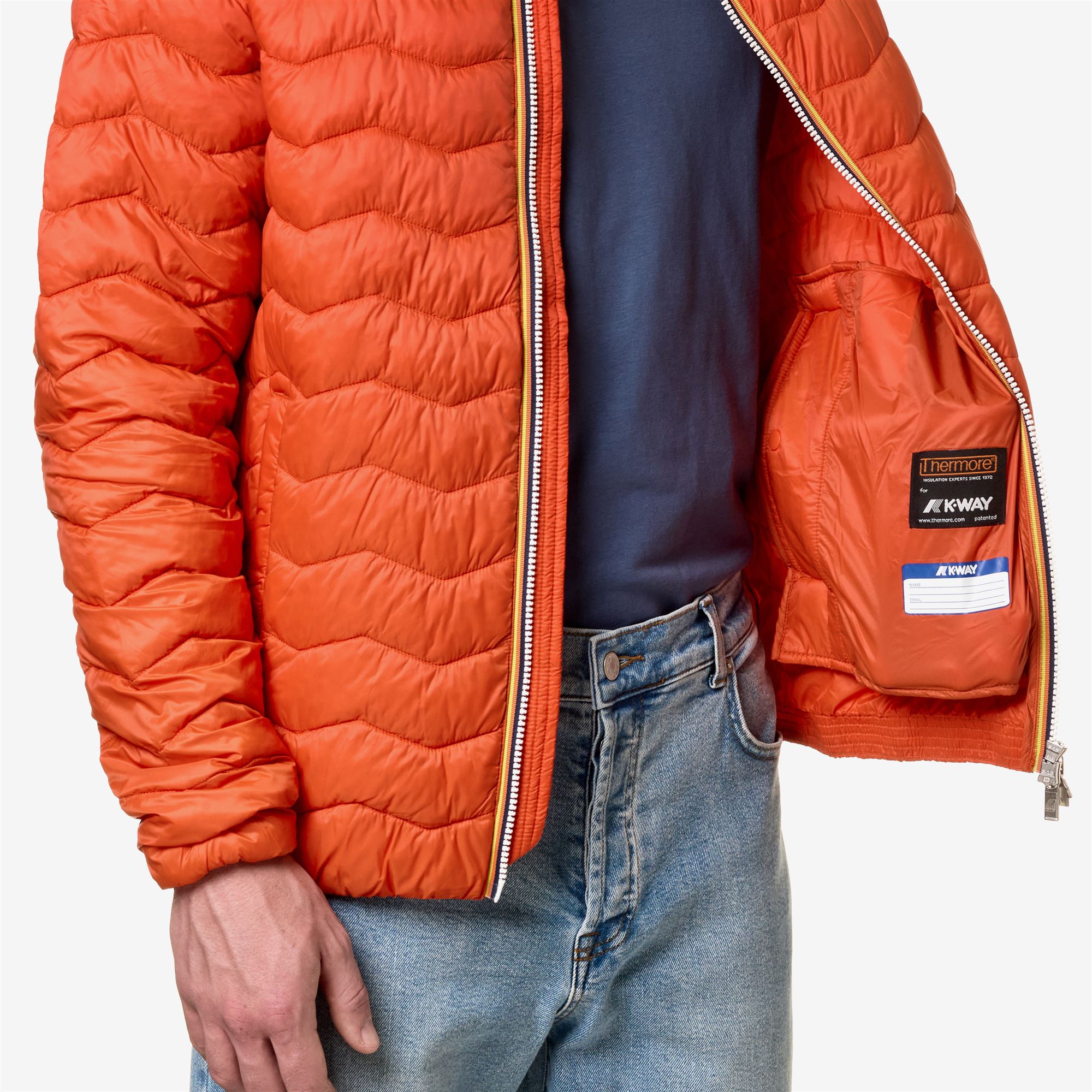 k-way-valentine-quilted-warm-veste-court-homme-orange-pumpkin image 4
