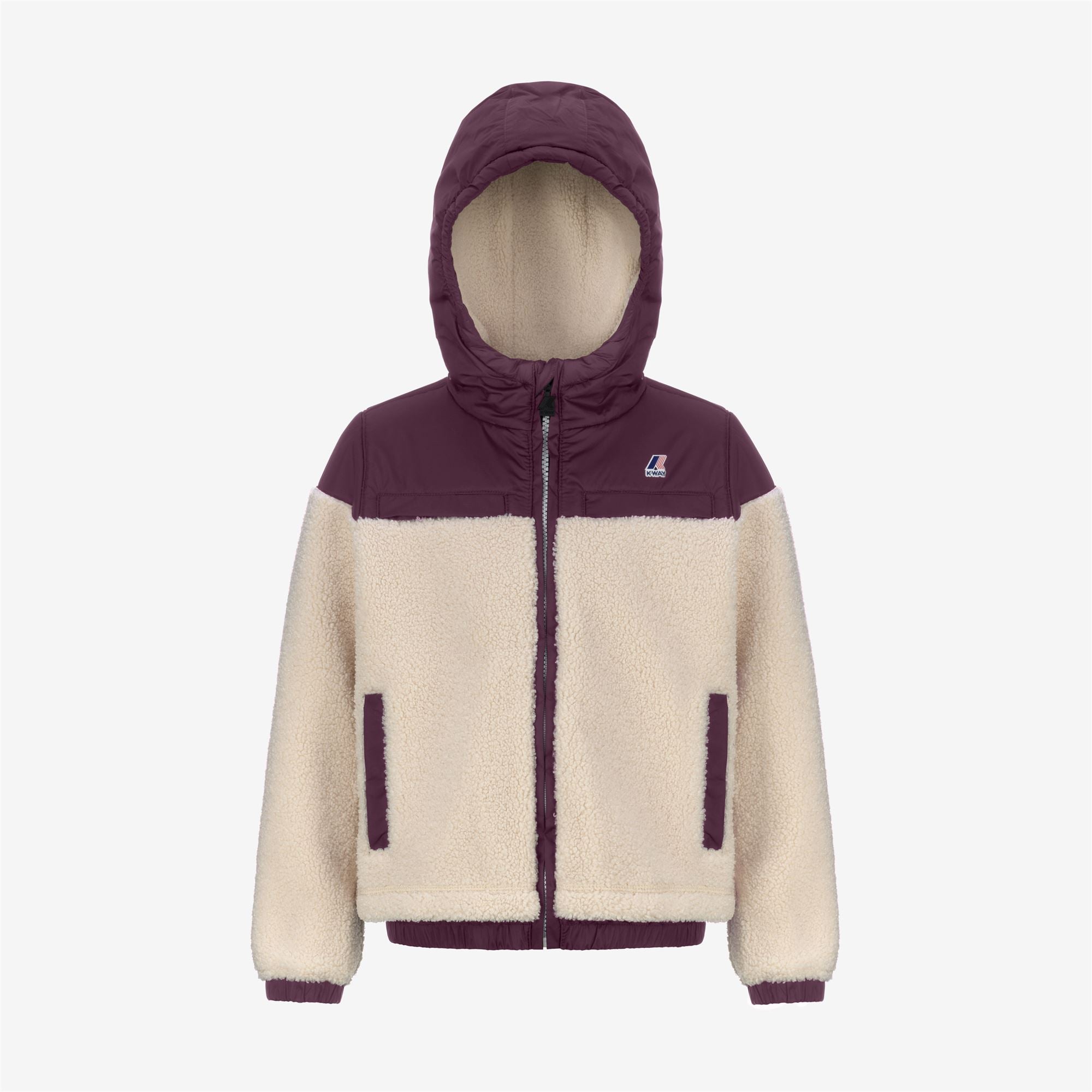 k-way-p-jildaz-orsetto-veste-polaire-enfant-ecru-violet-dk-purple image 5