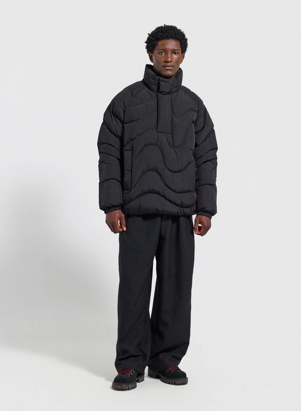 pyrenex-cairns-doudoune-unisexe-enfiler-noire-demi-zip image 3