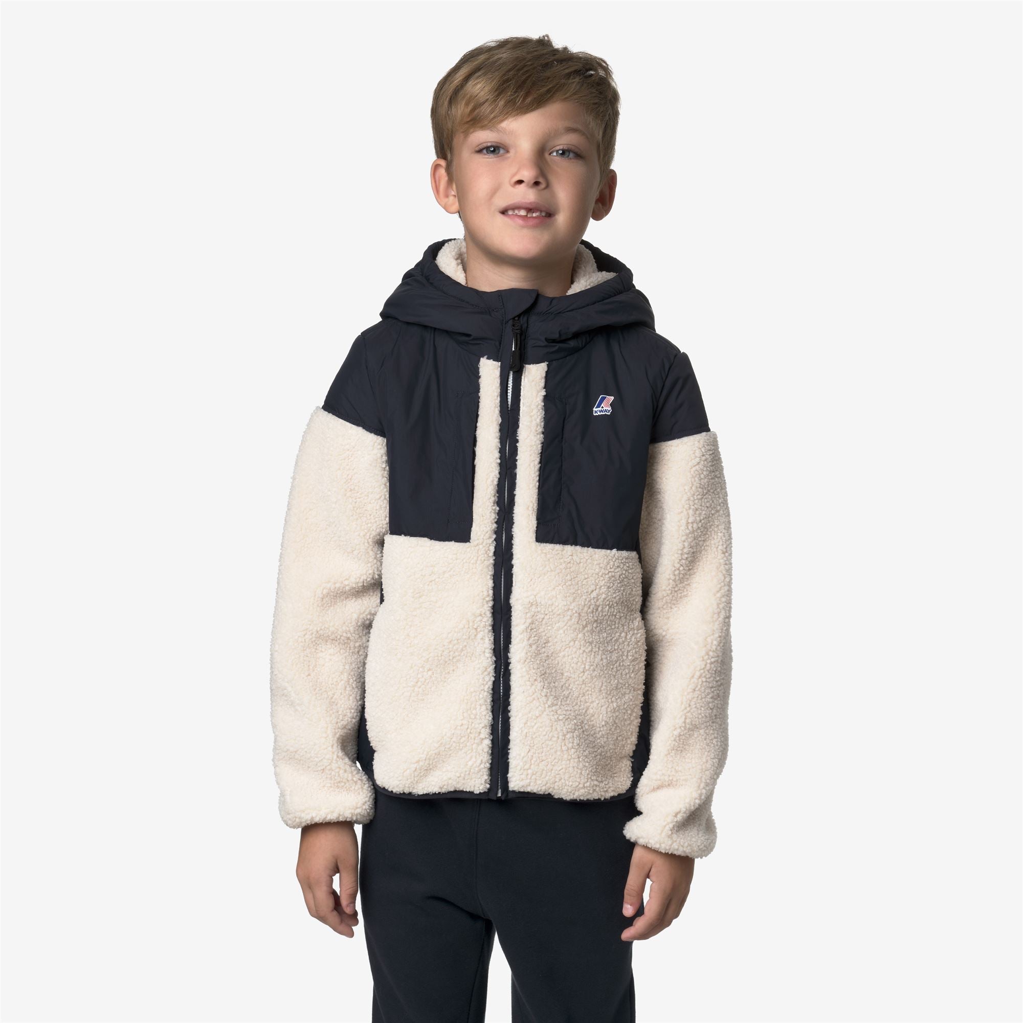 k-way-p-samson-4-0-orsetto-polaire-sherpa-enfant-blue-depth-ecru image 6