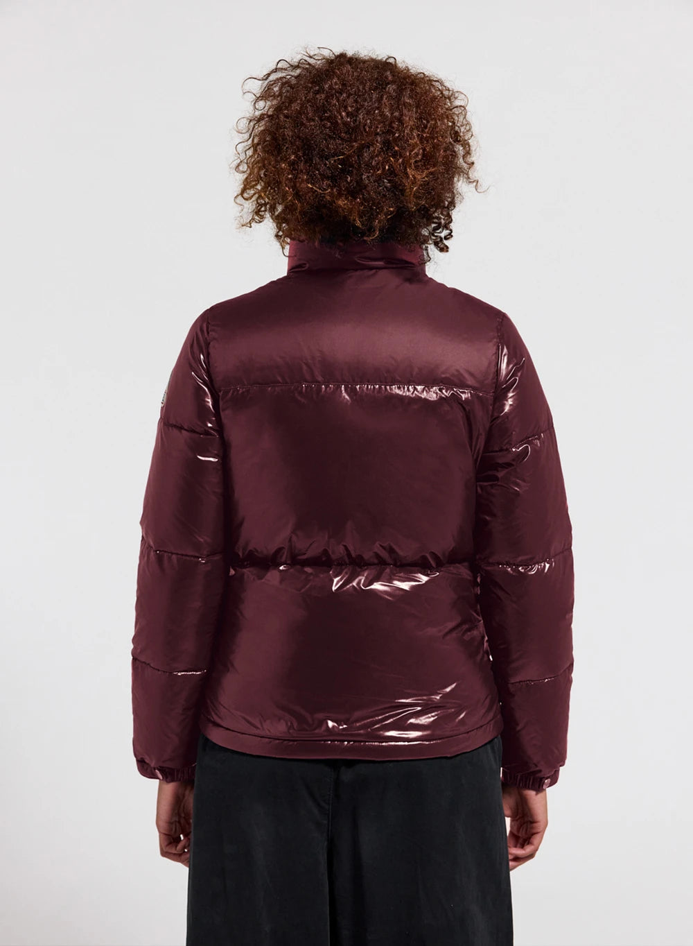 pyrenex-goldin-doudoune-courte-brillante-femme-bordeaux image 4