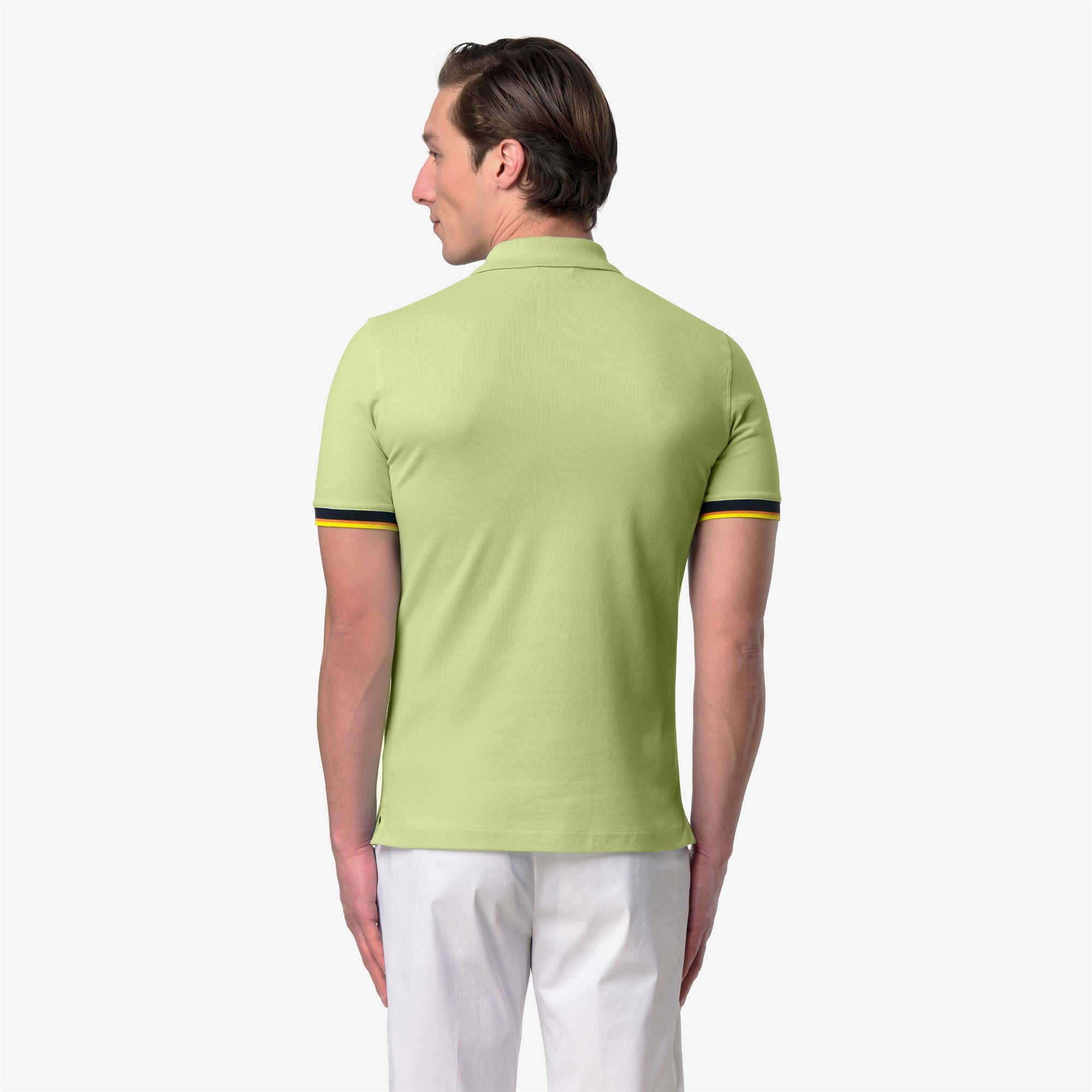 k-way-vincent-pique-slim-polo-homme-green-dk-lime image 3