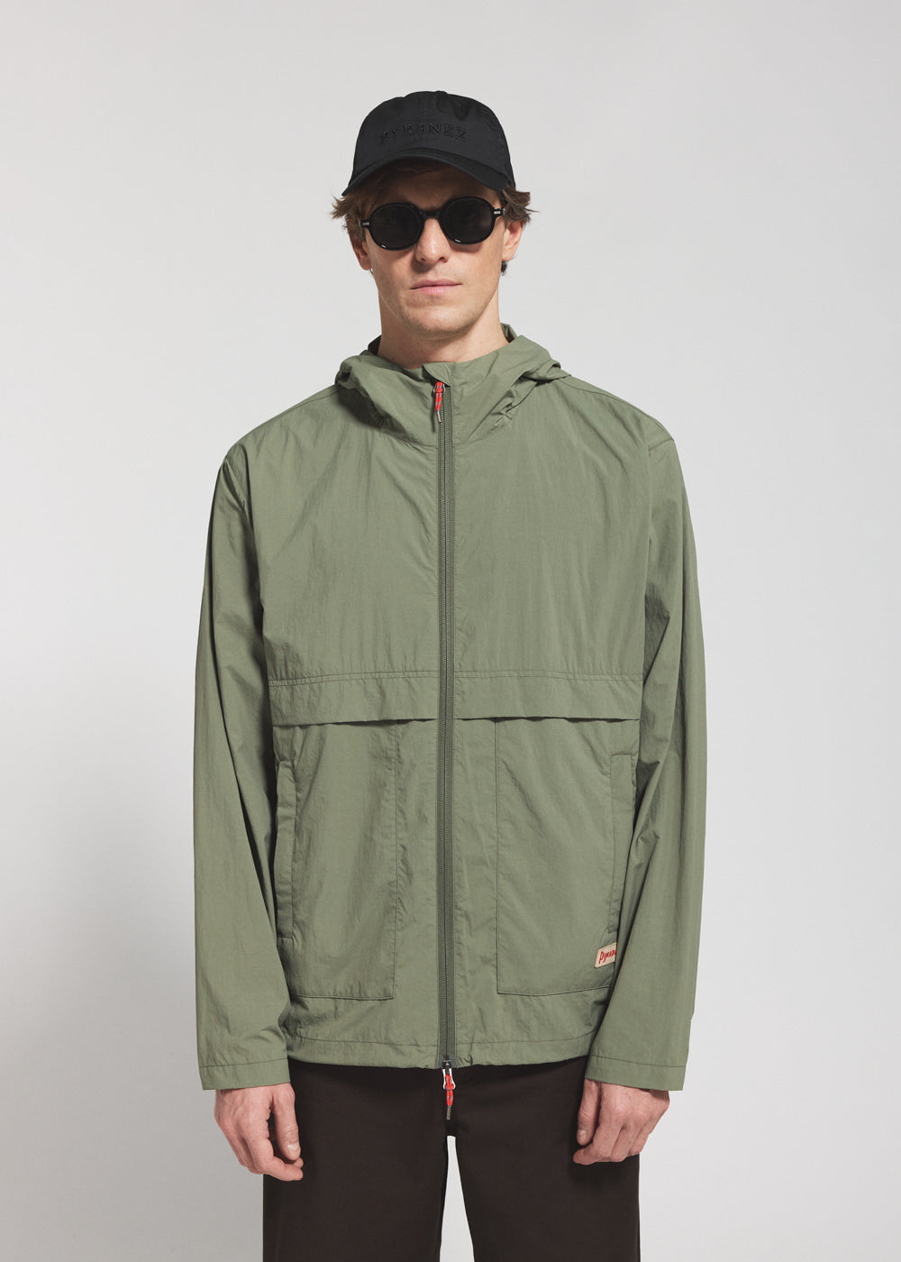 pyrenex-soulere-coupe-vent-unisexe-capuche-khaki-pliable image 1