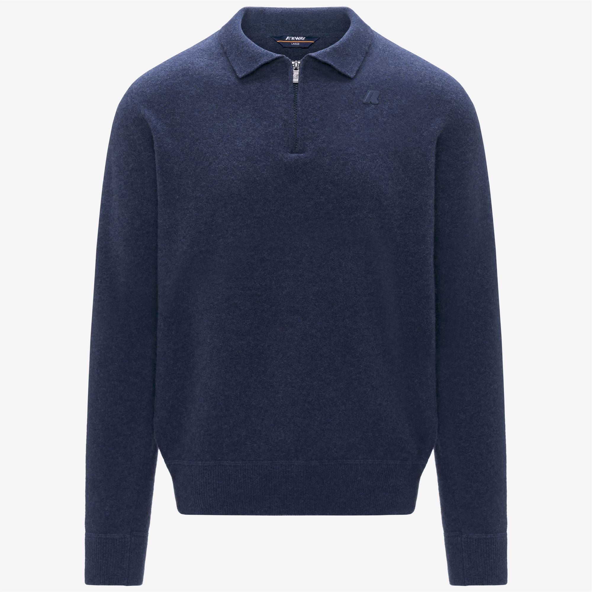 k-way-gleren-fleece-stitch-polo-maille-homme-blue-dusty image 5
