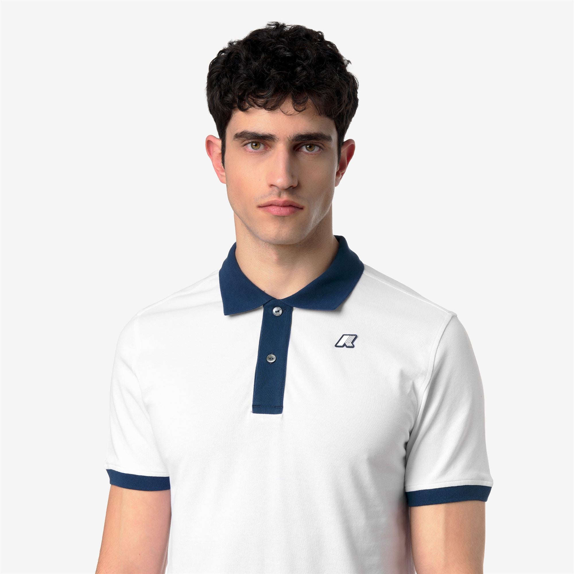 k-way-vic-vormir-pique-polo-homme-white-blue-insignia image 4