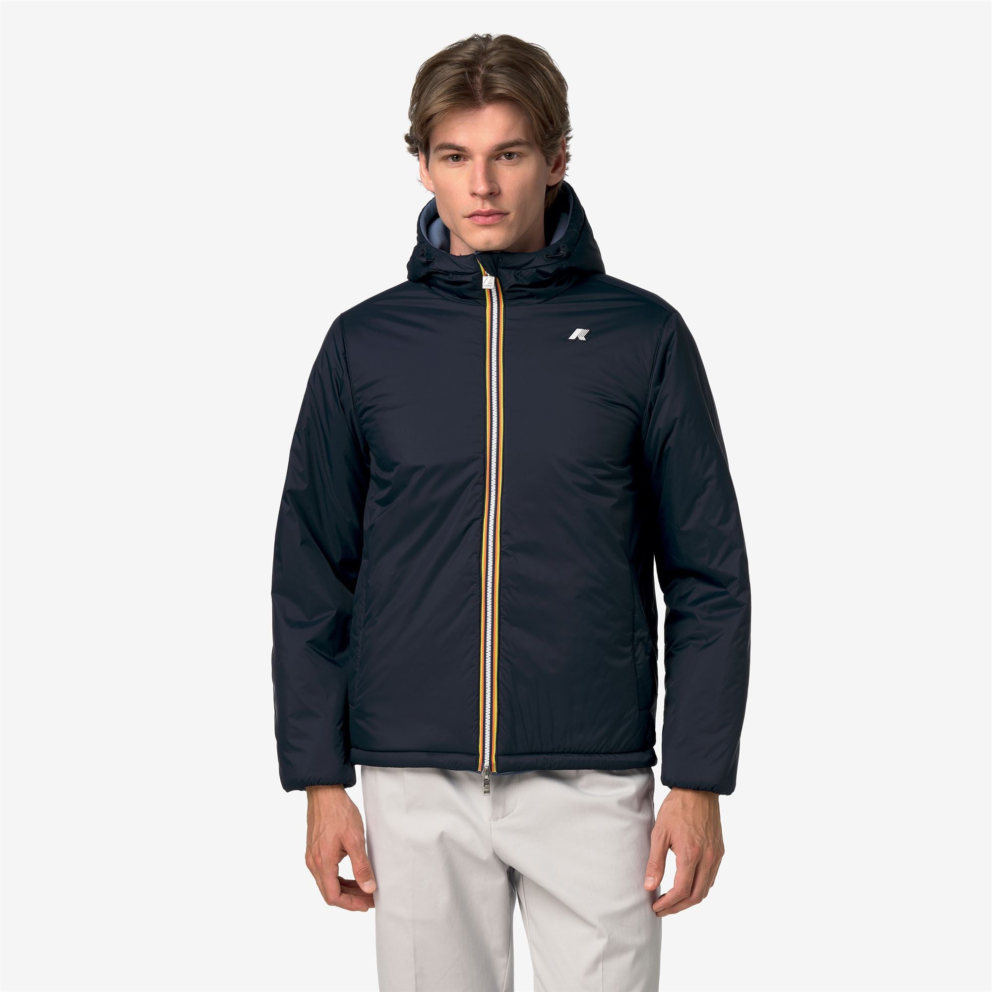 k-way-jack-spacer-nylon-double-veste-courte-r-versible-homme-blue-wild-blue-dept image 7