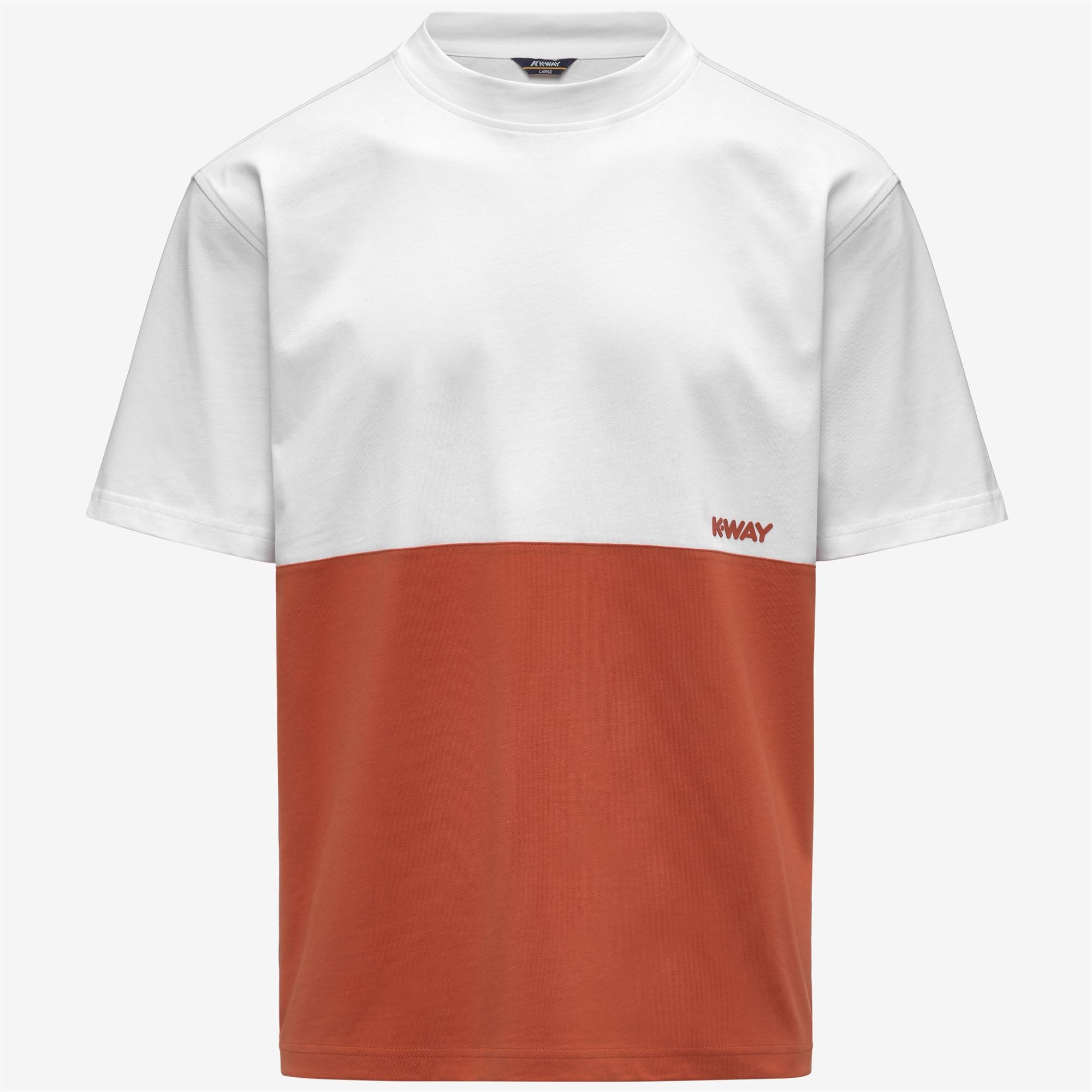 k-way-solo-jersey-colorblock-t-shirt-homme-orange-brownish-white image 5