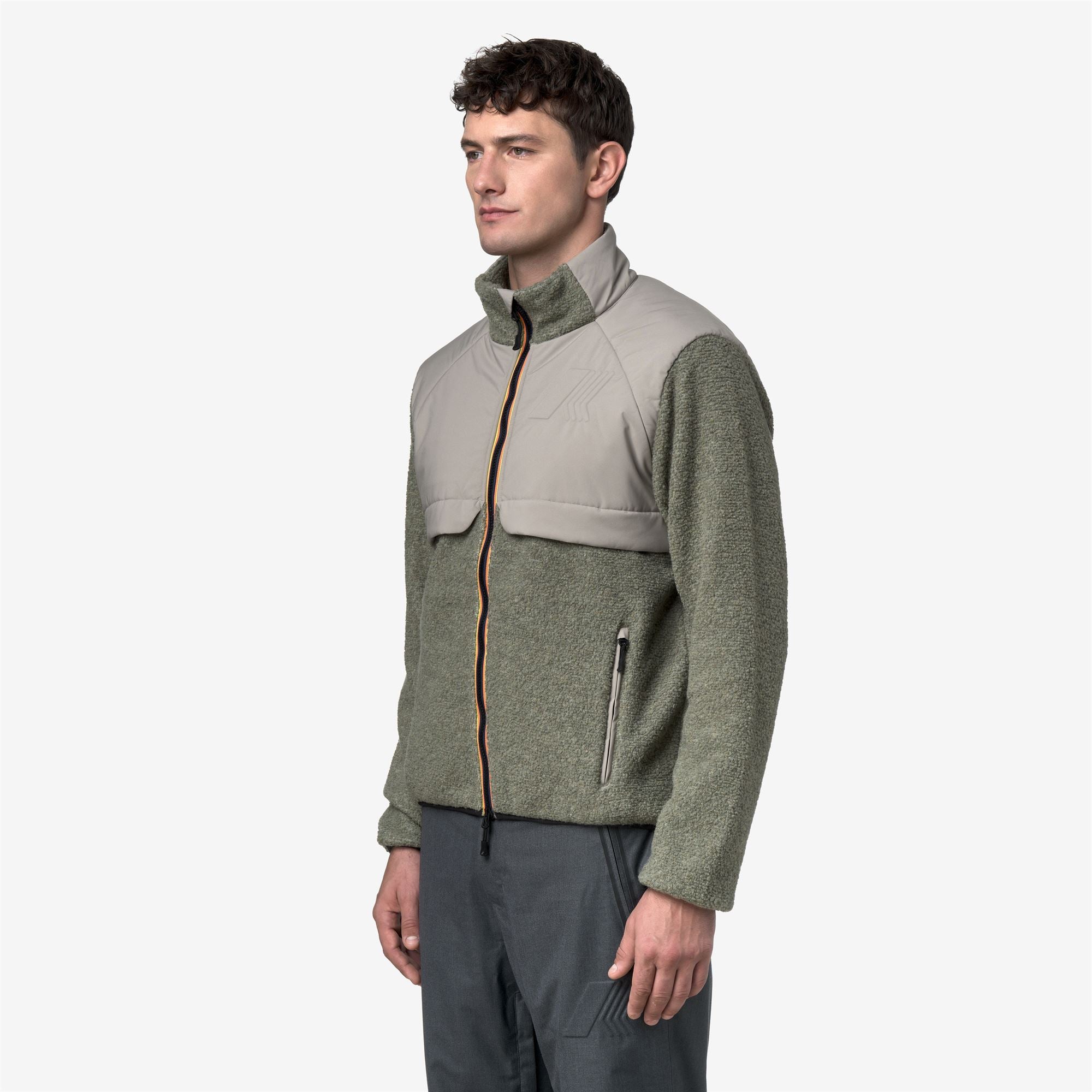 k-way-bornes-w-polar-veste-polaire-homme-green-oak image 2