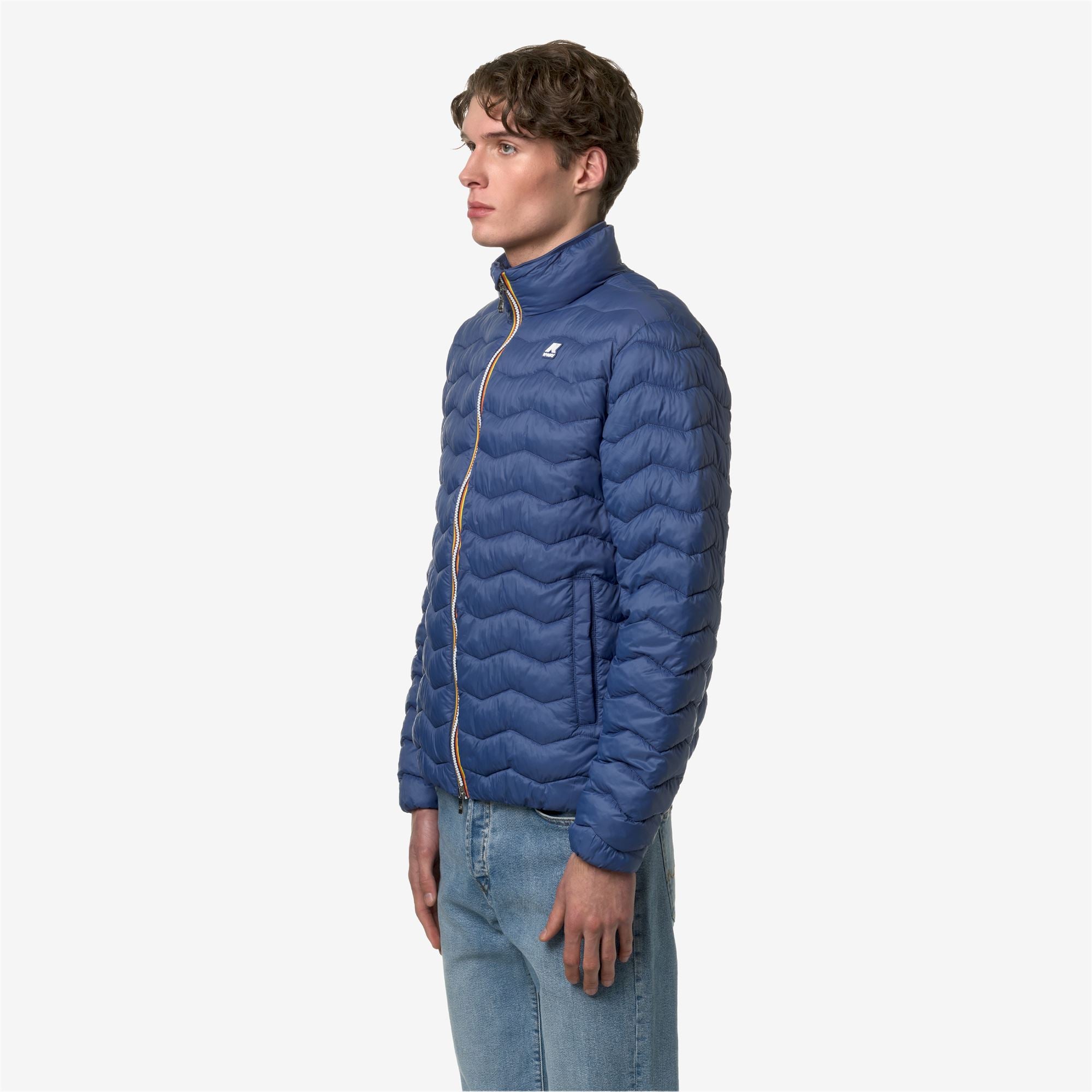k-way-valentine-quilted-warm-veste-courte-homme-blue-fiord image 2