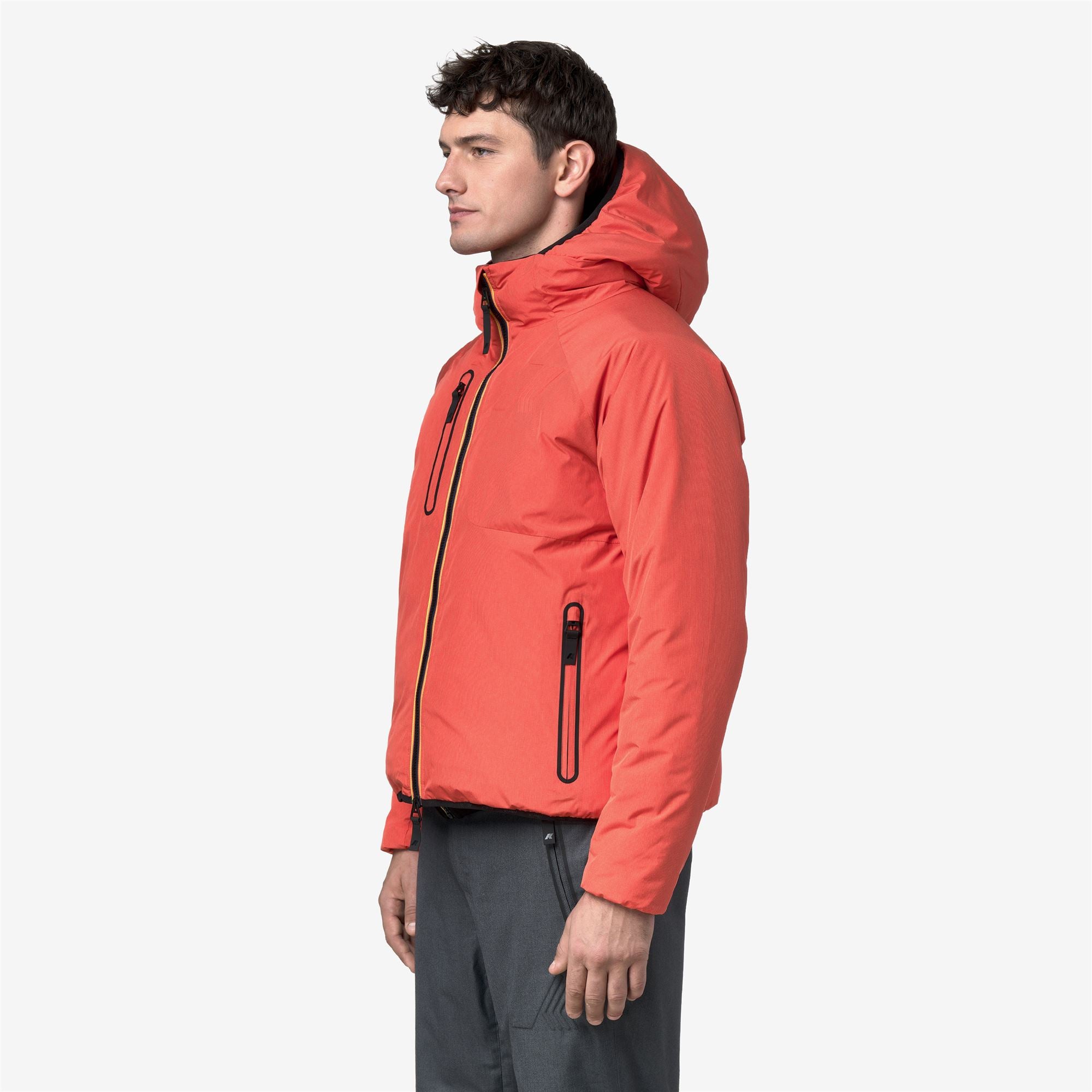 k-way-parpaillon-veste-milieu-homme-orange-micro-grid image 2