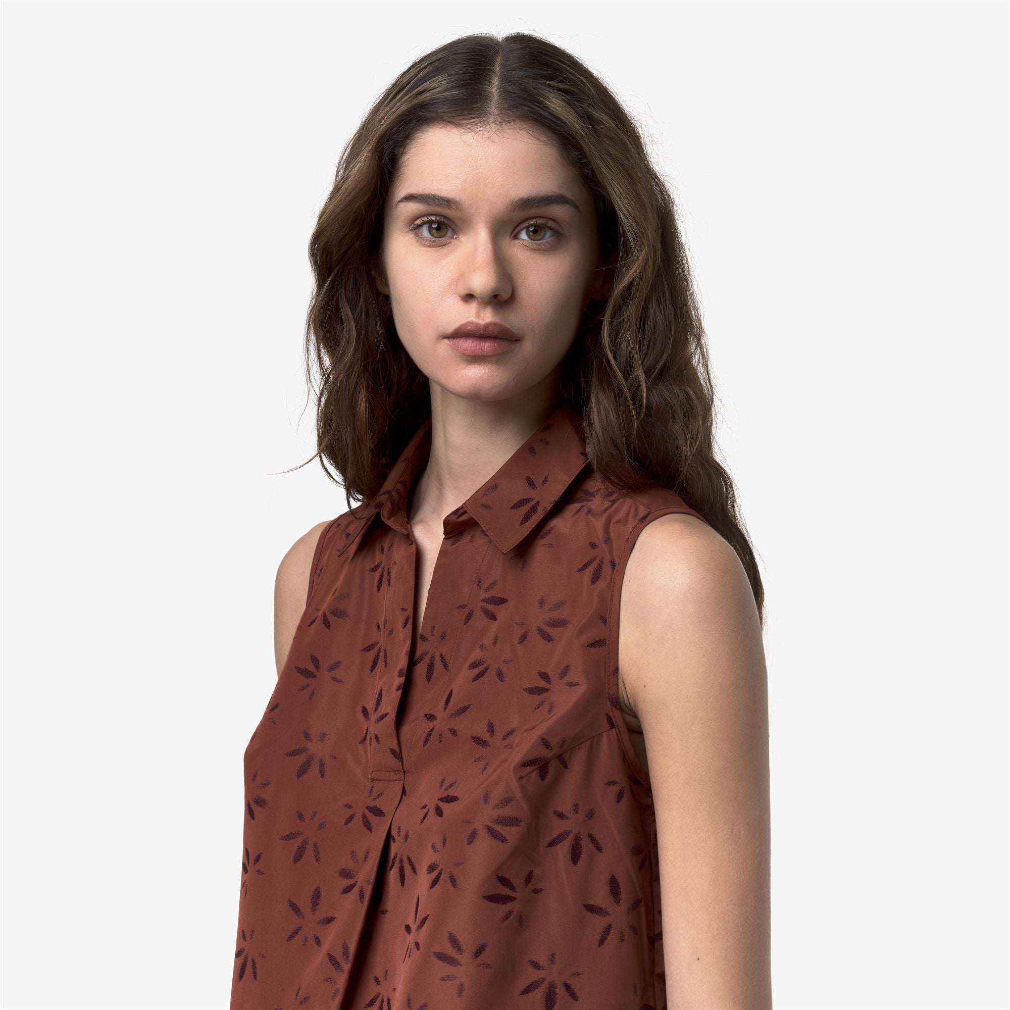 k-way-anty-emby-jacquard-haut-femme-brown-violet-jacquard image 4