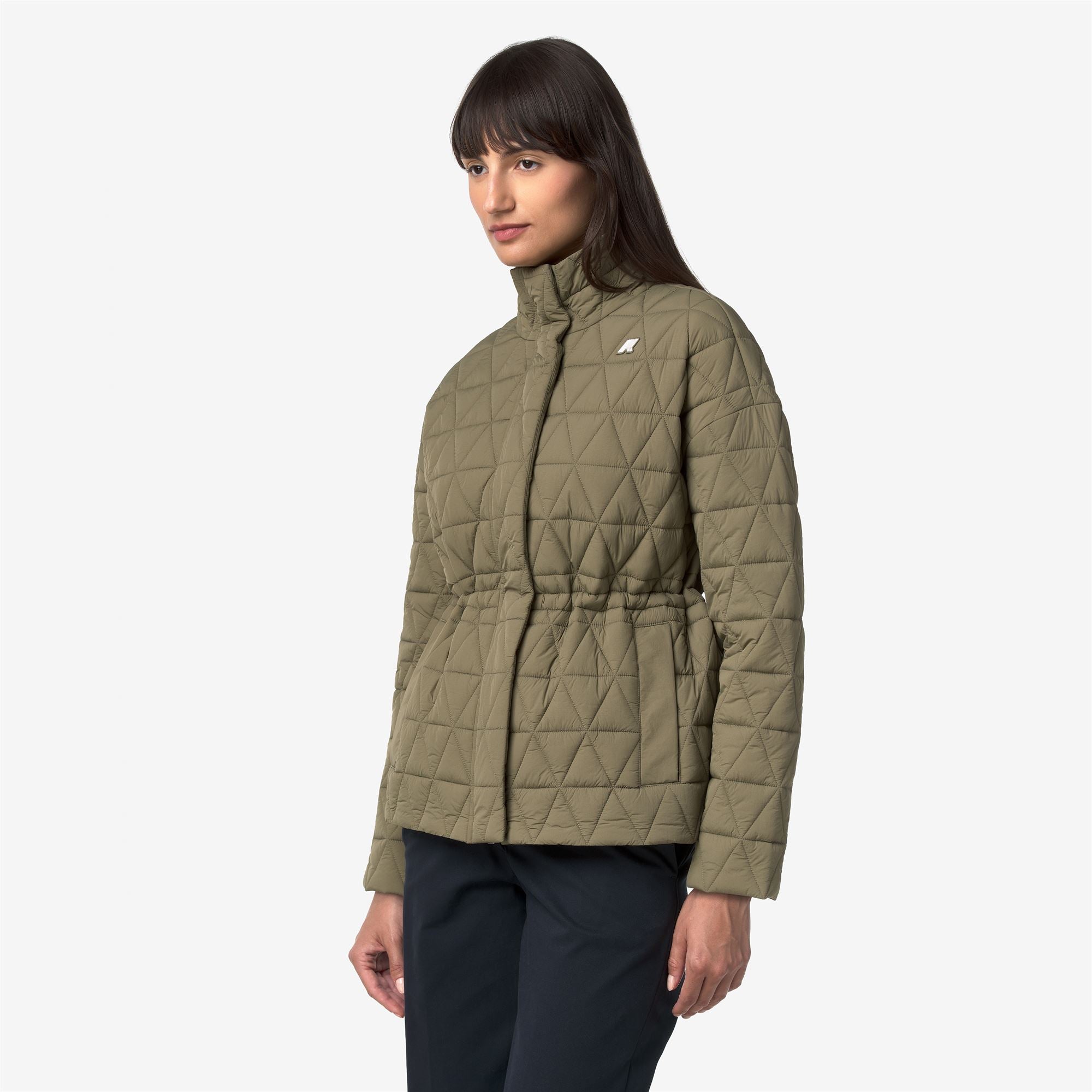 k-way-selene-diamond-quilted-warm-veste-mi-longue-femme-green-army image 2