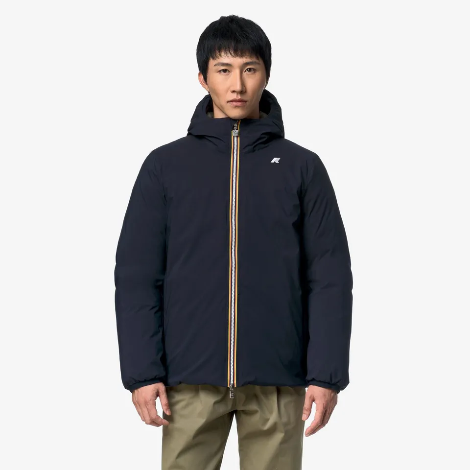 k-way-jack-st-thermo-double-veste-courte-homme-blue-depth-green-army image 1